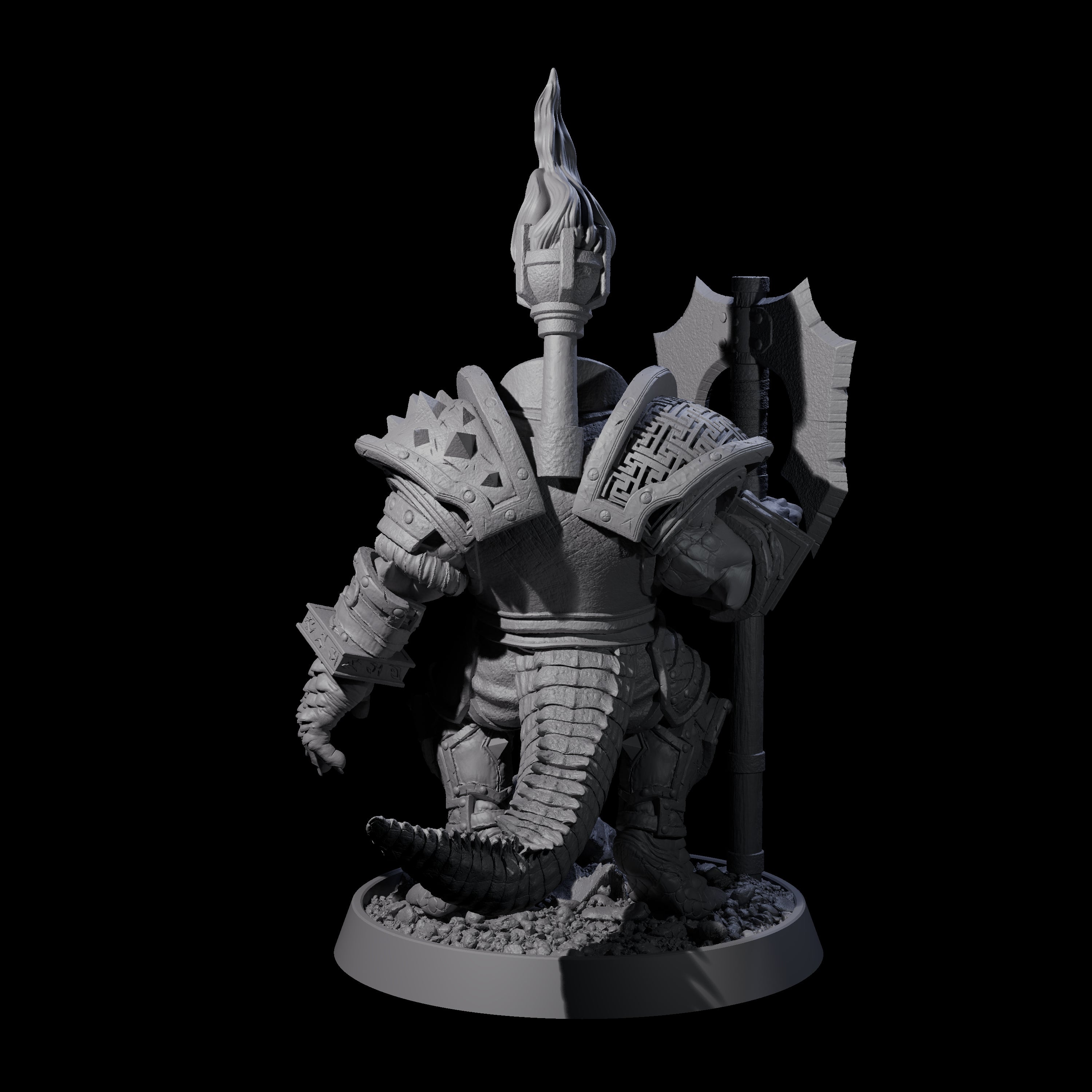 Aggressive Crocodilian Lizardfolk D Miniature for Dungeons and Dragons, Pathfinder or other TTRPGs