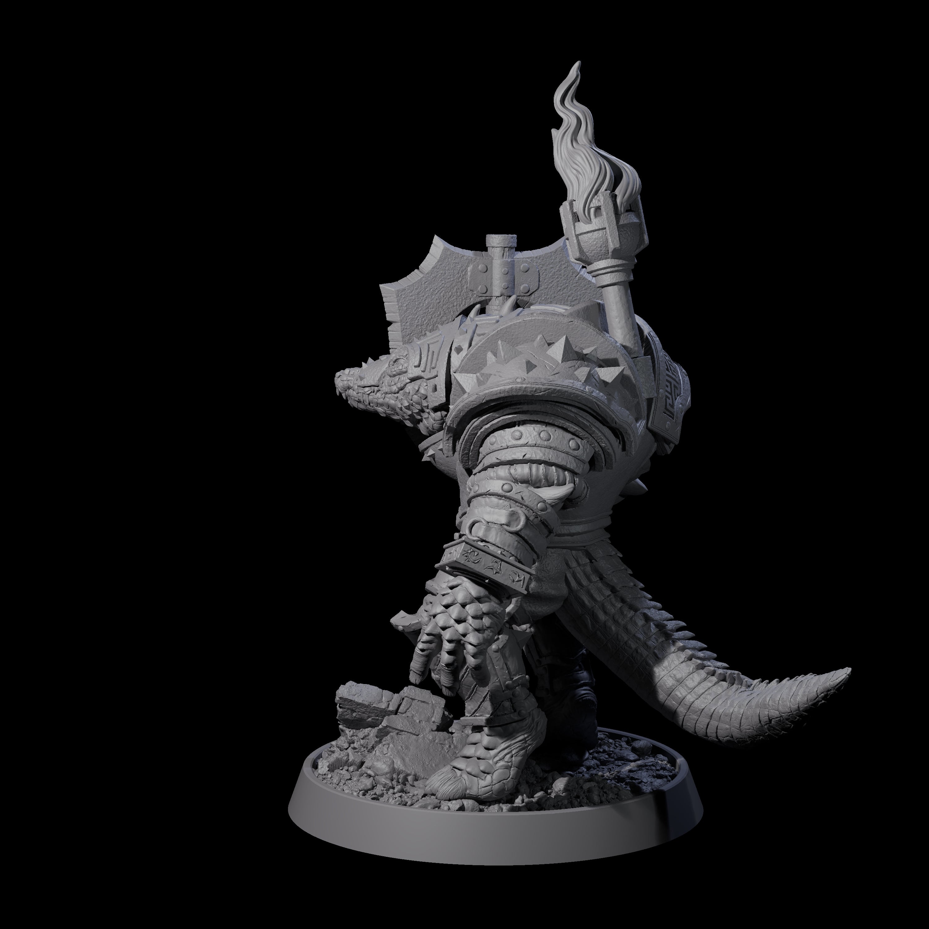 Aggressive Crocodilian Lizardfolk D Miniature for Dungeons and Dragons, Pathfinder or other TTRPGs