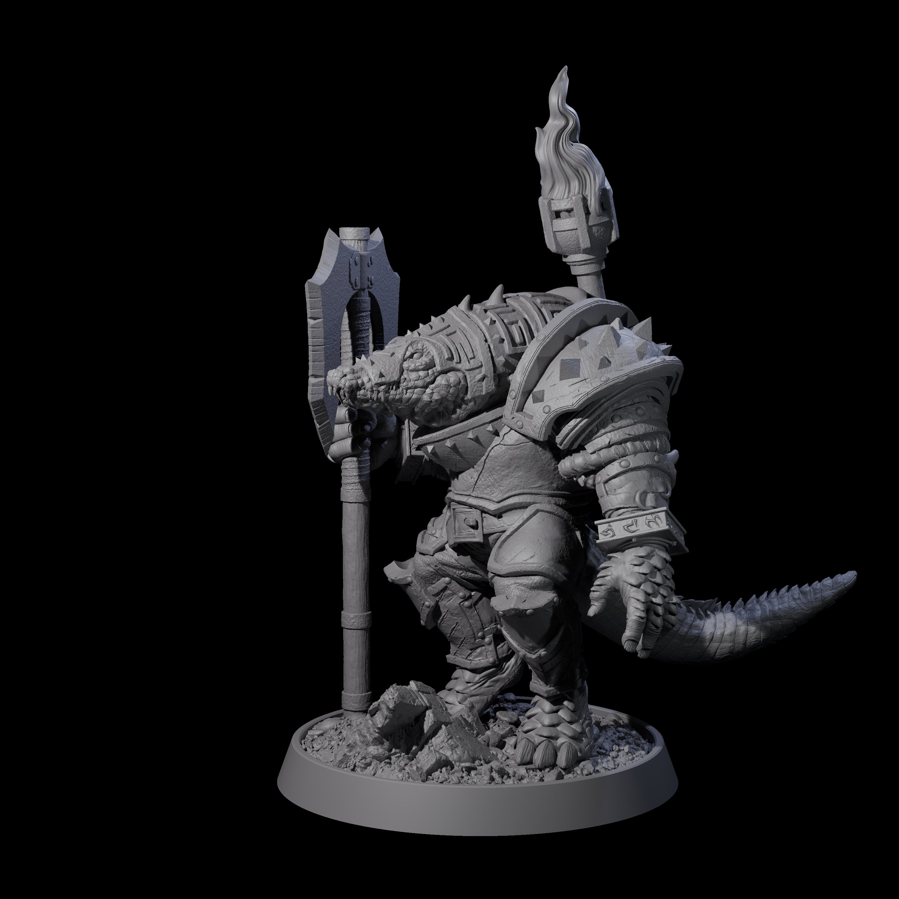 Aggressive Crocodilian Lizardfolk D Miniature for Dungeons and Dragons, Pathfinder or other TTRPGs