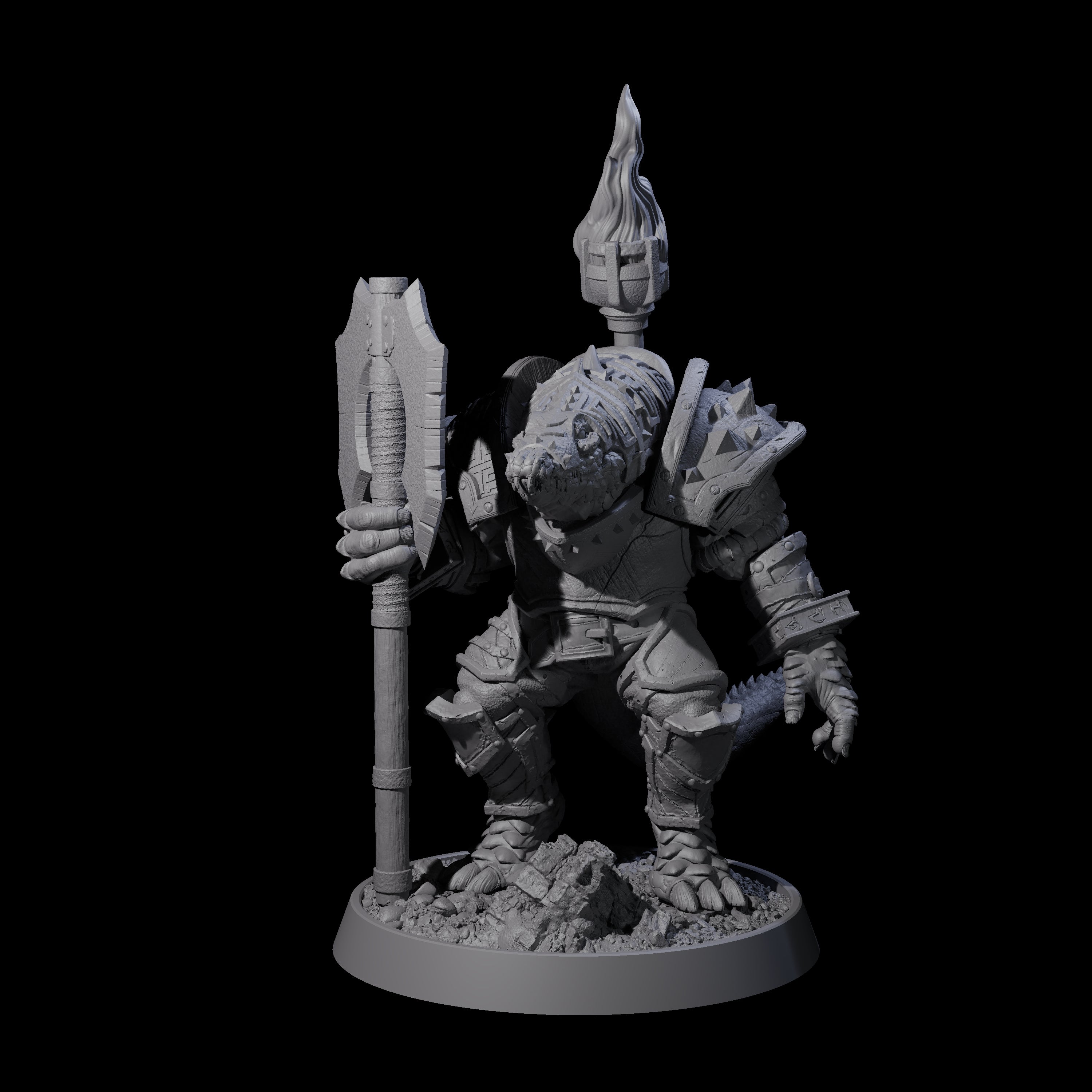 Aggressive Crocodilian Lizardfolk D Miniature for Dungeons and Dragons, Pathfinder or other TTRPGs