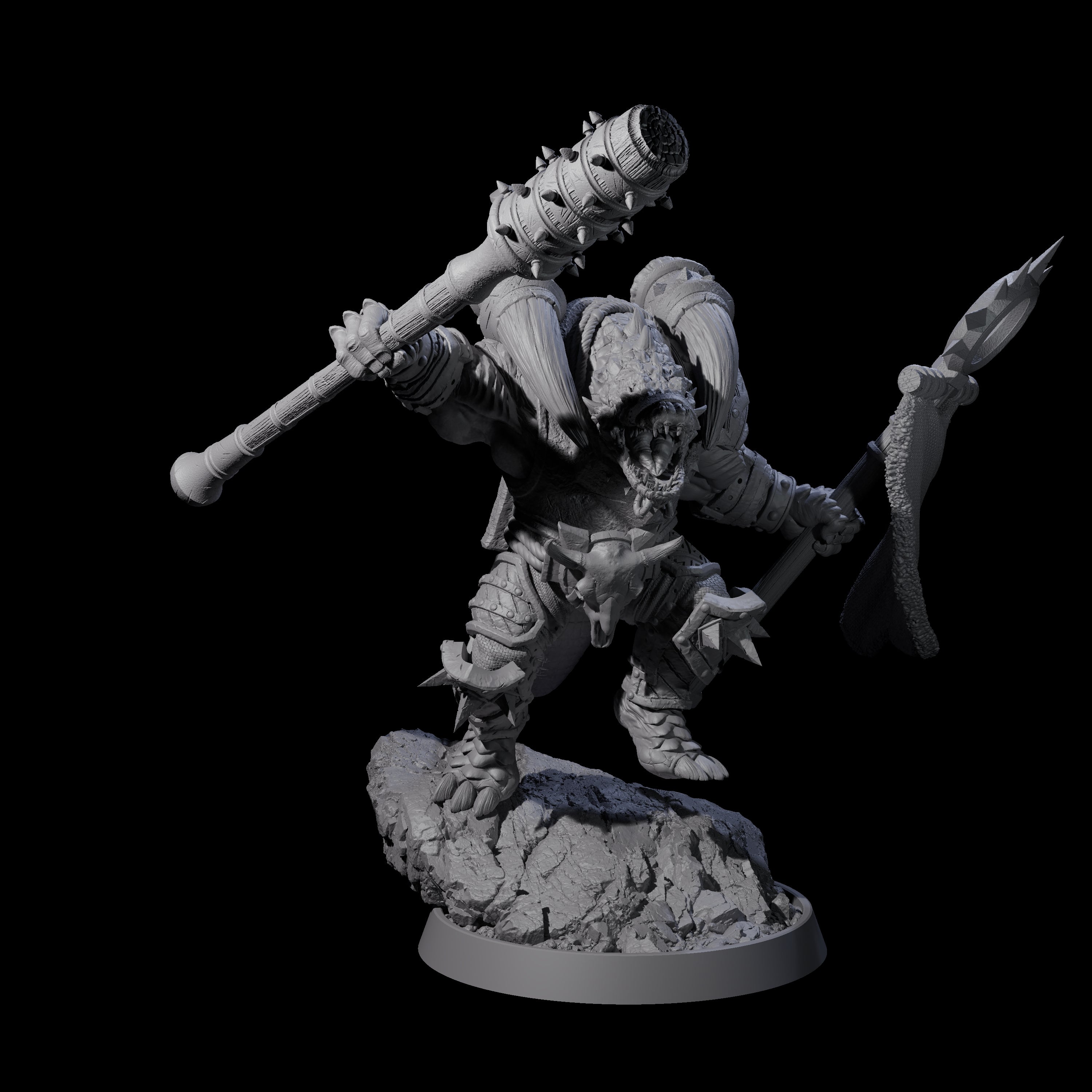 Aggressive Crocodilian Lizardfolk E Miniature for Dungeons and Dragons, Pathfinder or other TTRPGs