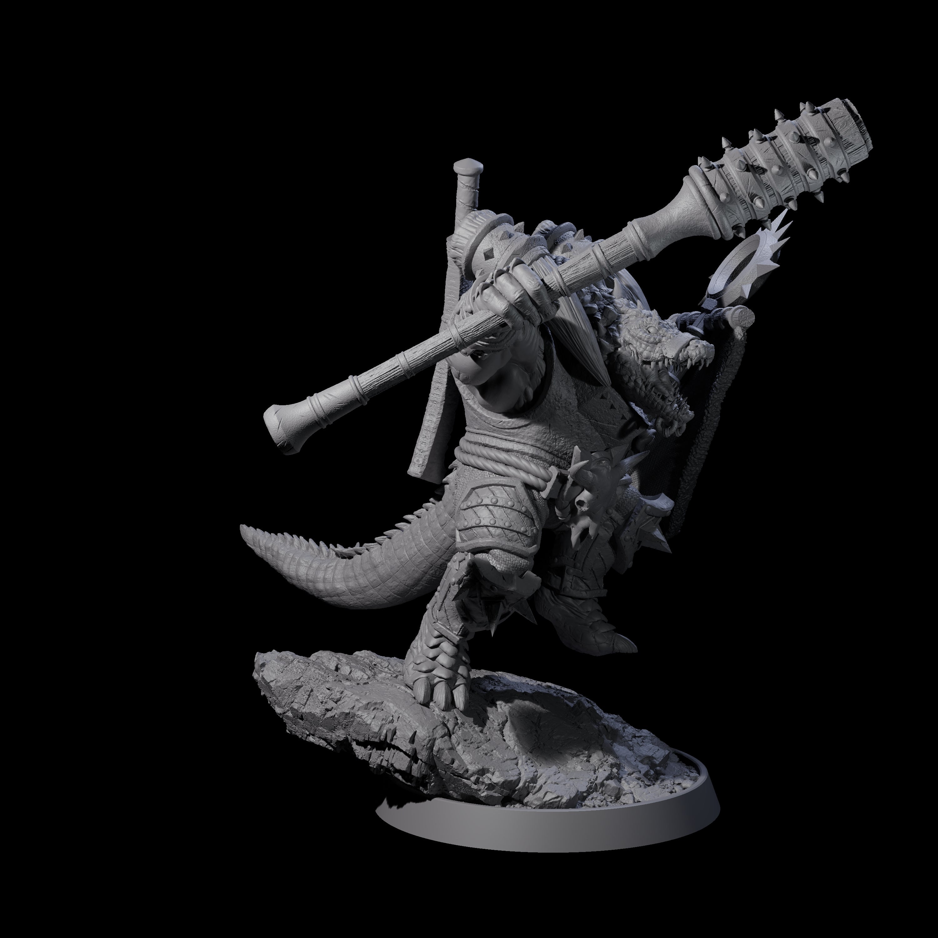 Aggressive Crocodilian Lizardfolk E Miniature for Dungeons and Dragons, Pathfinder or other TTRPGs