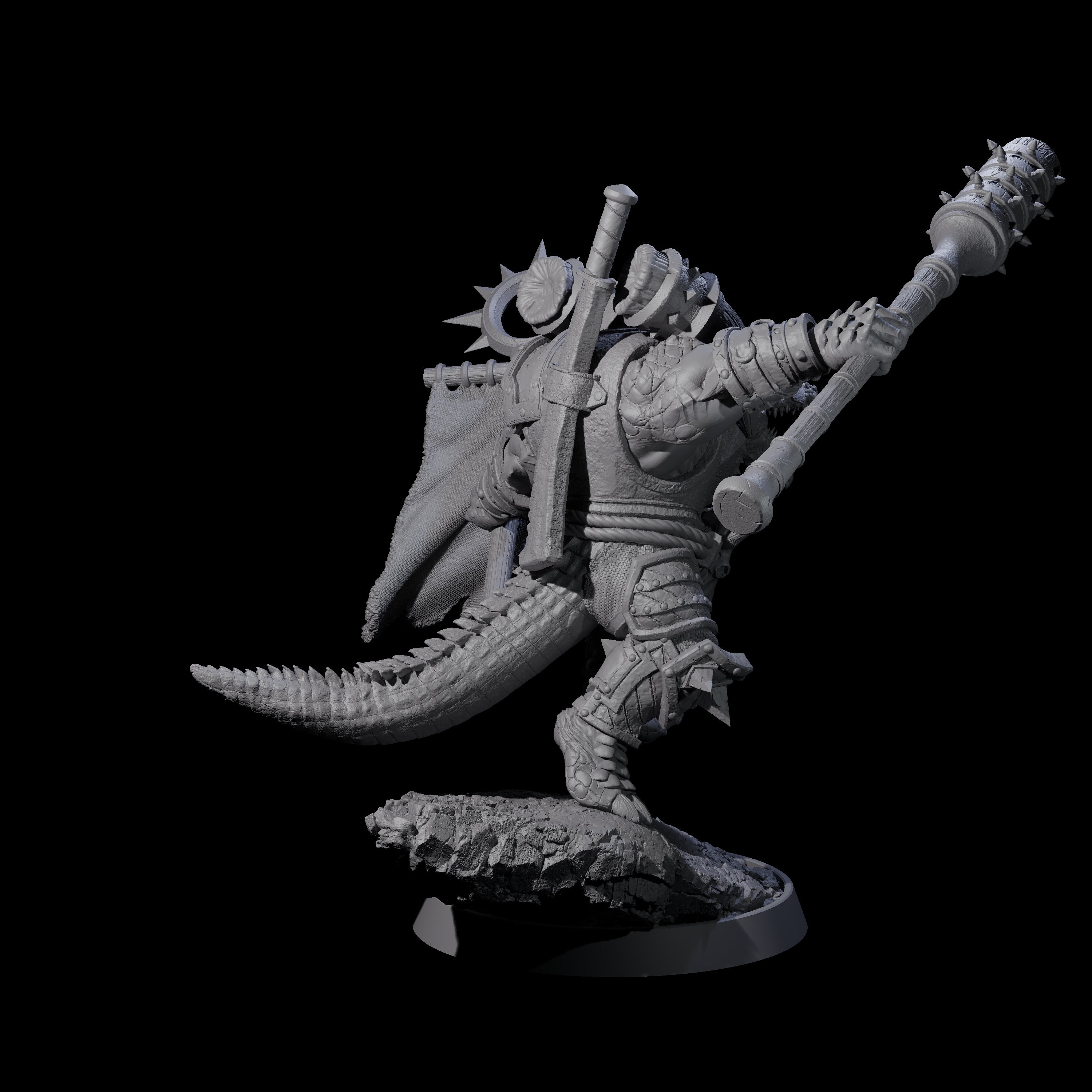 Aggressive Crocodilian Lizardfolk E Miniature for Dungeons and Dragons, Pathfinder or other TTRPGs