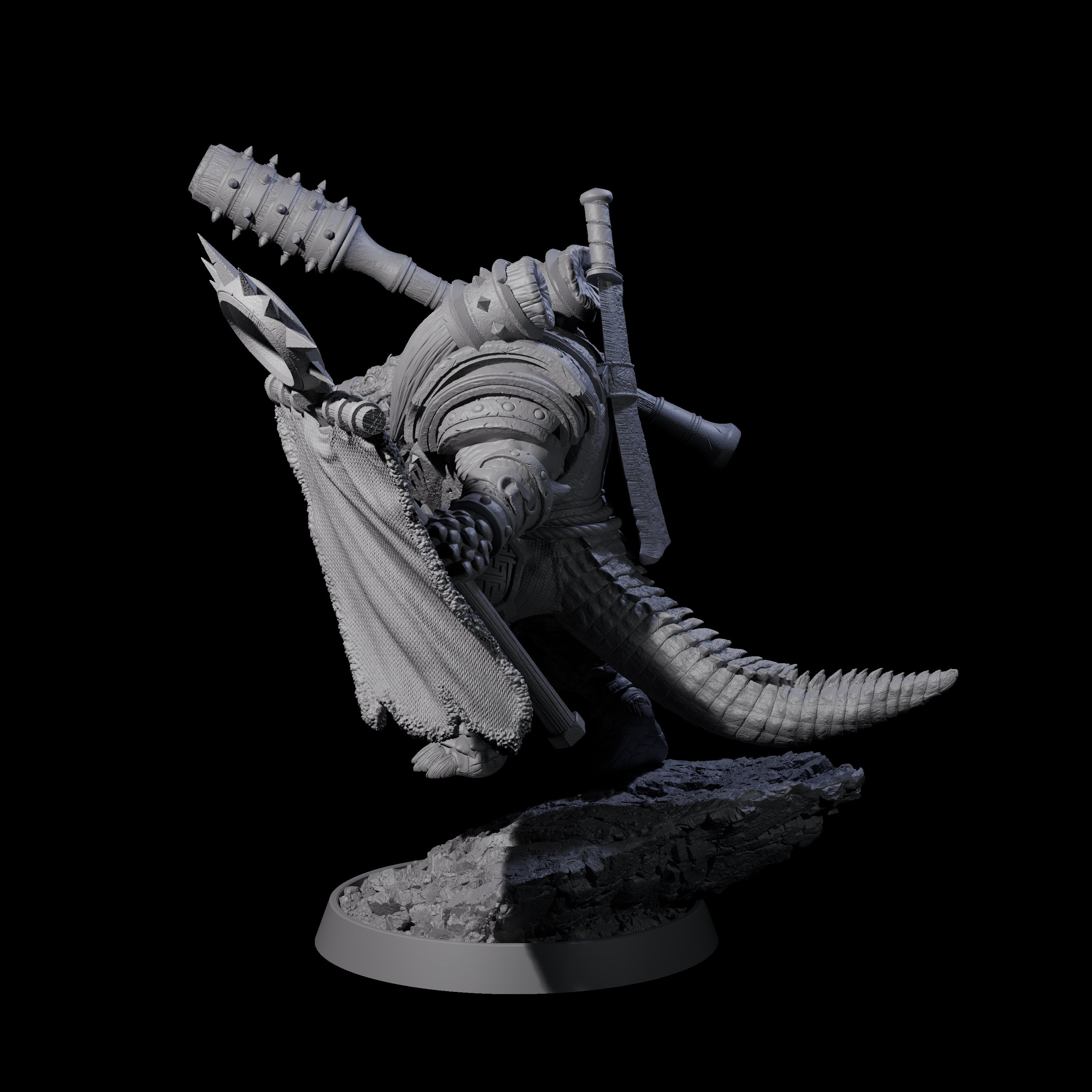 Aggressive Crocodilian Lizardfolk E Miniature for Dungeons and Dragons, Pathfinder or other TTRPGs