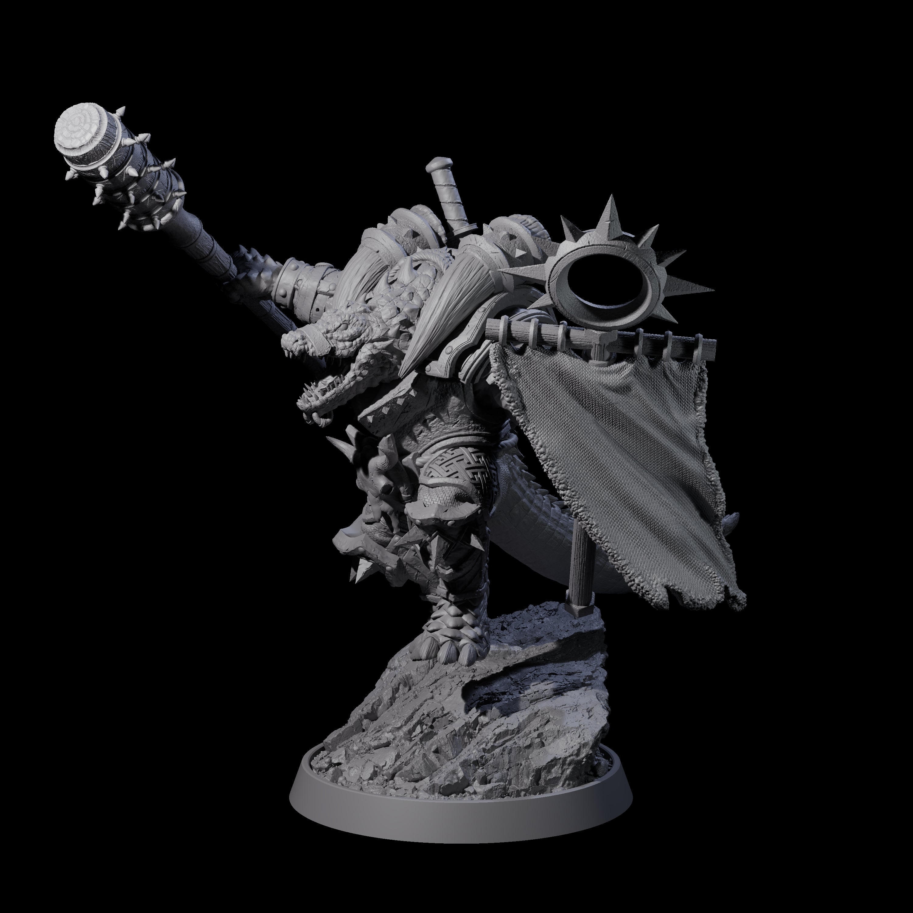 Aggressive Crocodilian Lizardfolk E Miniature for Dungeons and Dragons, Pathfinder or other TTRPGs