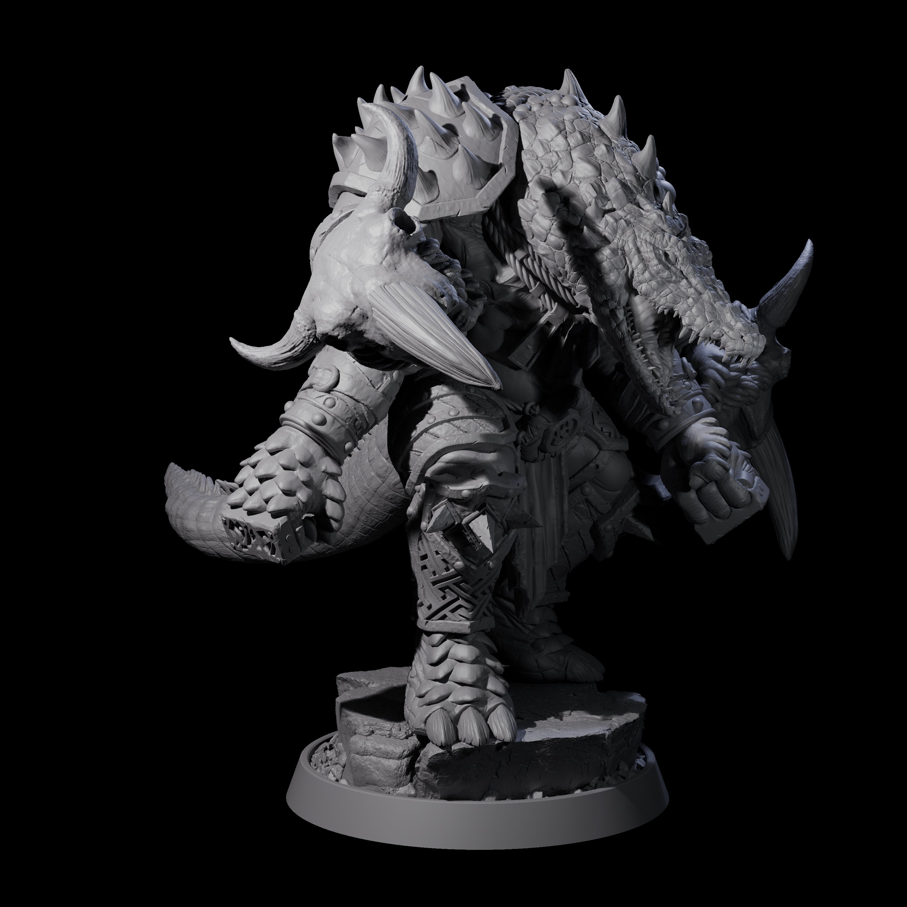 Aggressive Crocodilian Lizardfolk F Miniature for Dungeons and Dragons, Pathfinder or other TTRPGs