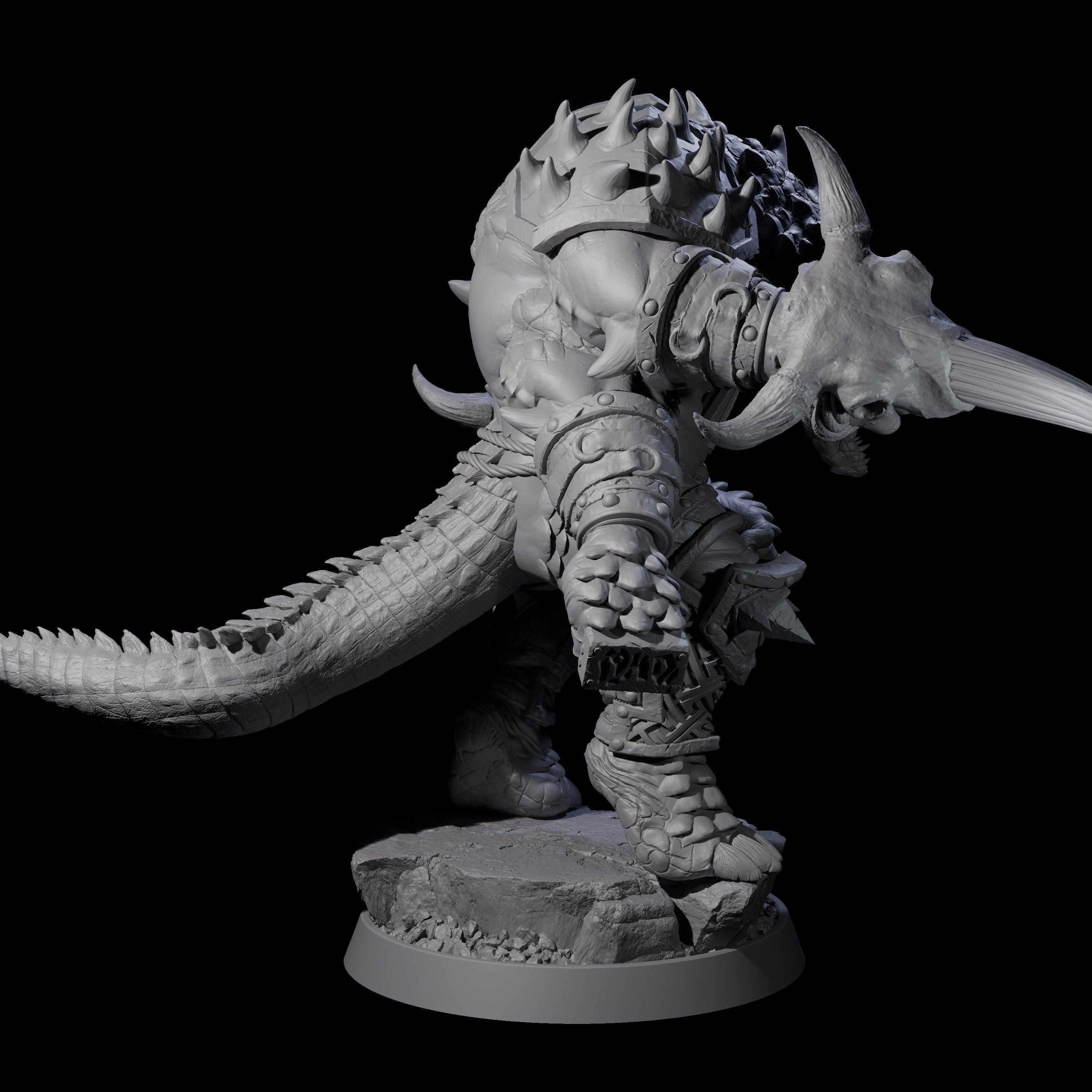 Aggressive Crocodilian Lizardfolk F Miniature for Dungeons and Dragons, Pathfinder or other TTRPGs