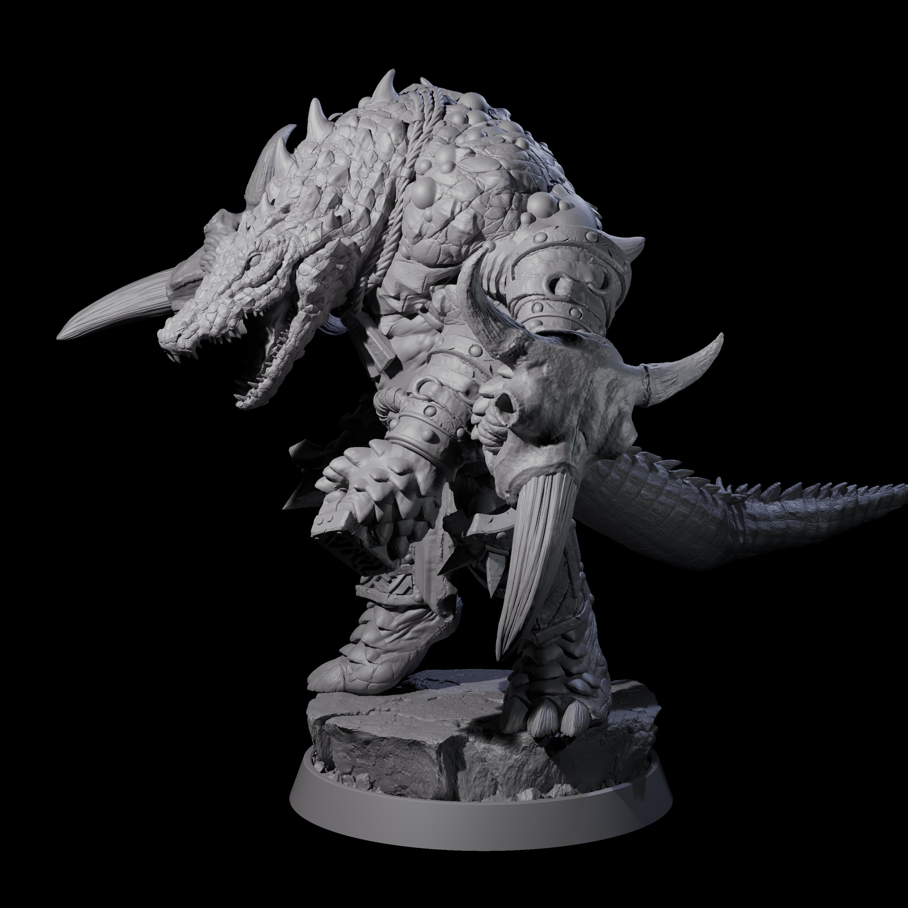 Aggressive Crocodilian Lizardfolk F Miniature for Dungeons and Dragons, Pathfinder or other TTRPGs