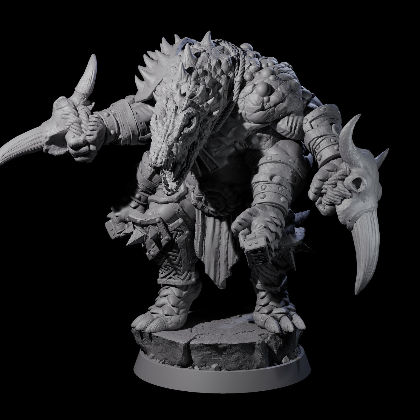 Aggressive Crocodilian Lizardfolk F Miniature for Dungeons and Dragons, Pathfinder or other TTRPGs