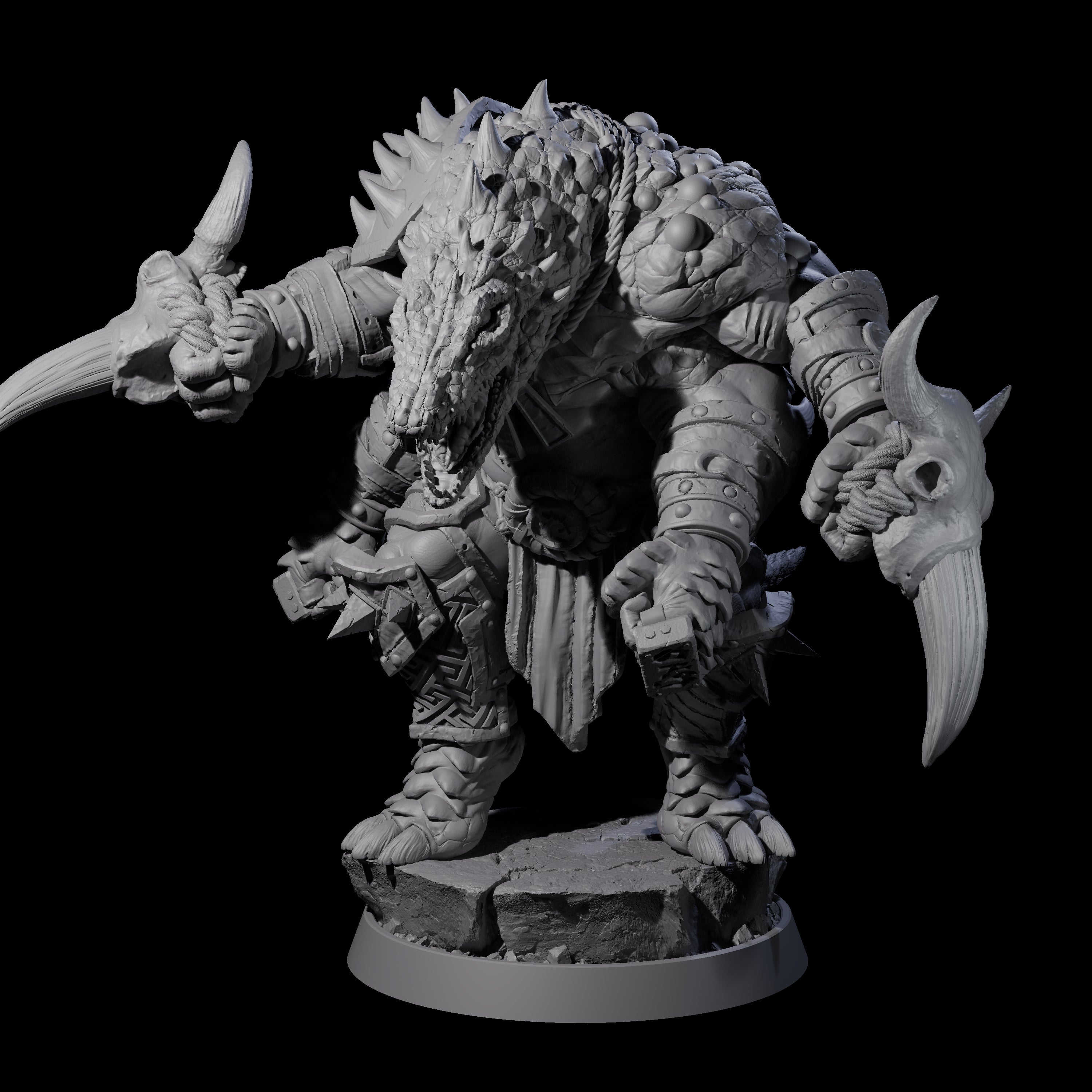 Aggressive Crocodilian Lizardfolk F Miniature for Dungeons and Dragons, Pathfinder or other TTRPGs