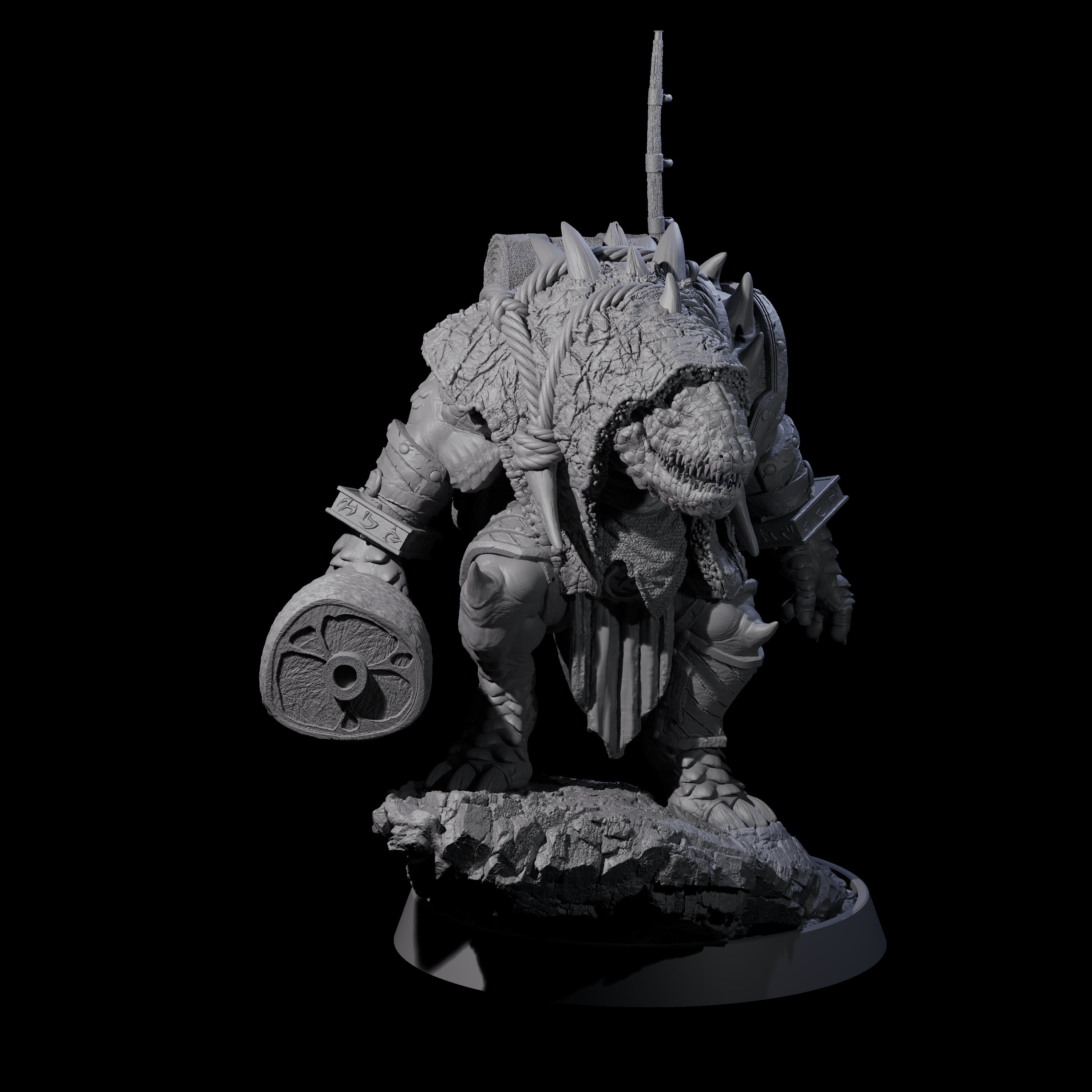 Aggressive Crocodilian Lizardfolk G Miniature for Dungeons and Dragons, Pathfinder or other TTRPGs