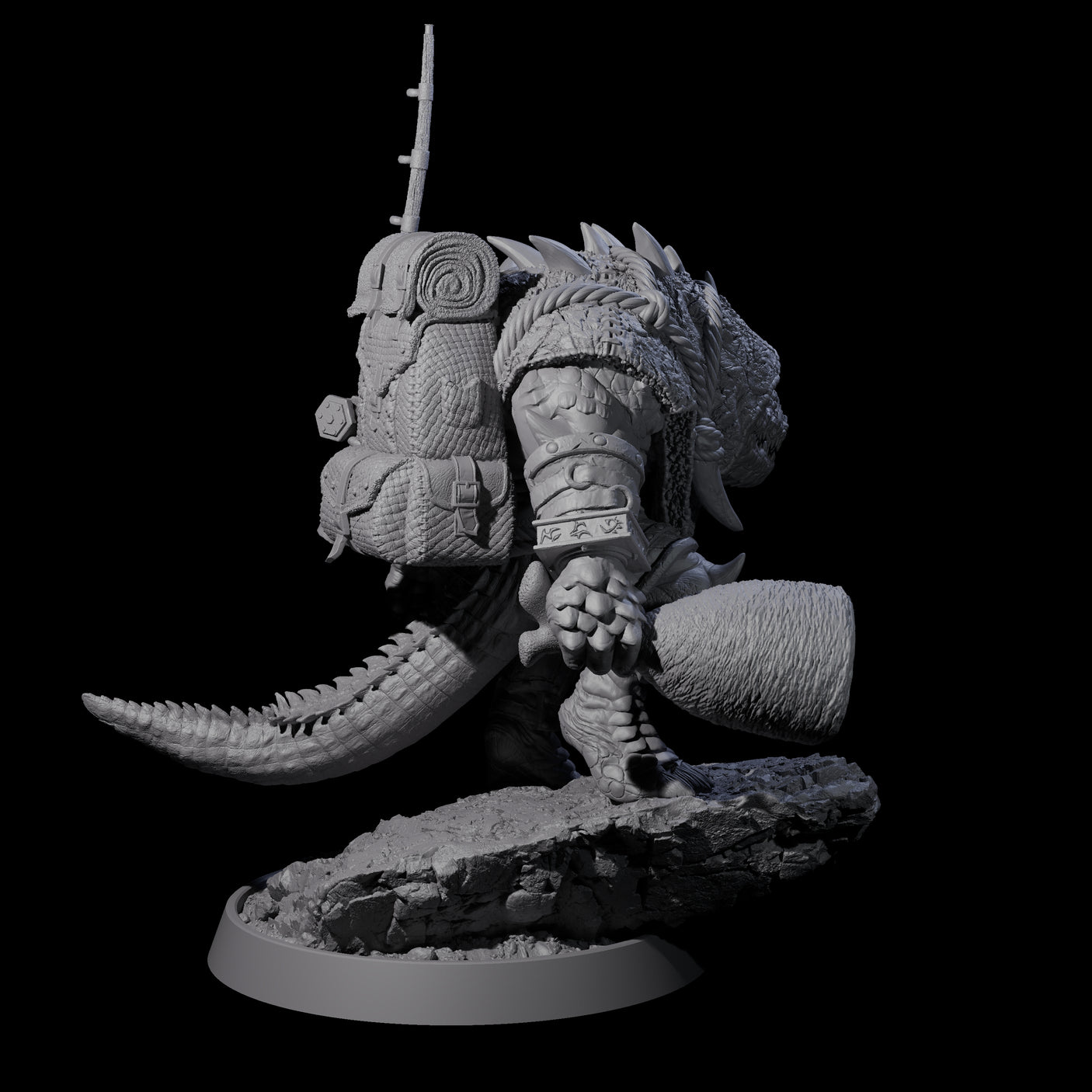 Aggressive Crocodilian Lizardfolk G Miniature for Dungeons and Dragons, Pathfinder or other TTRPGs
