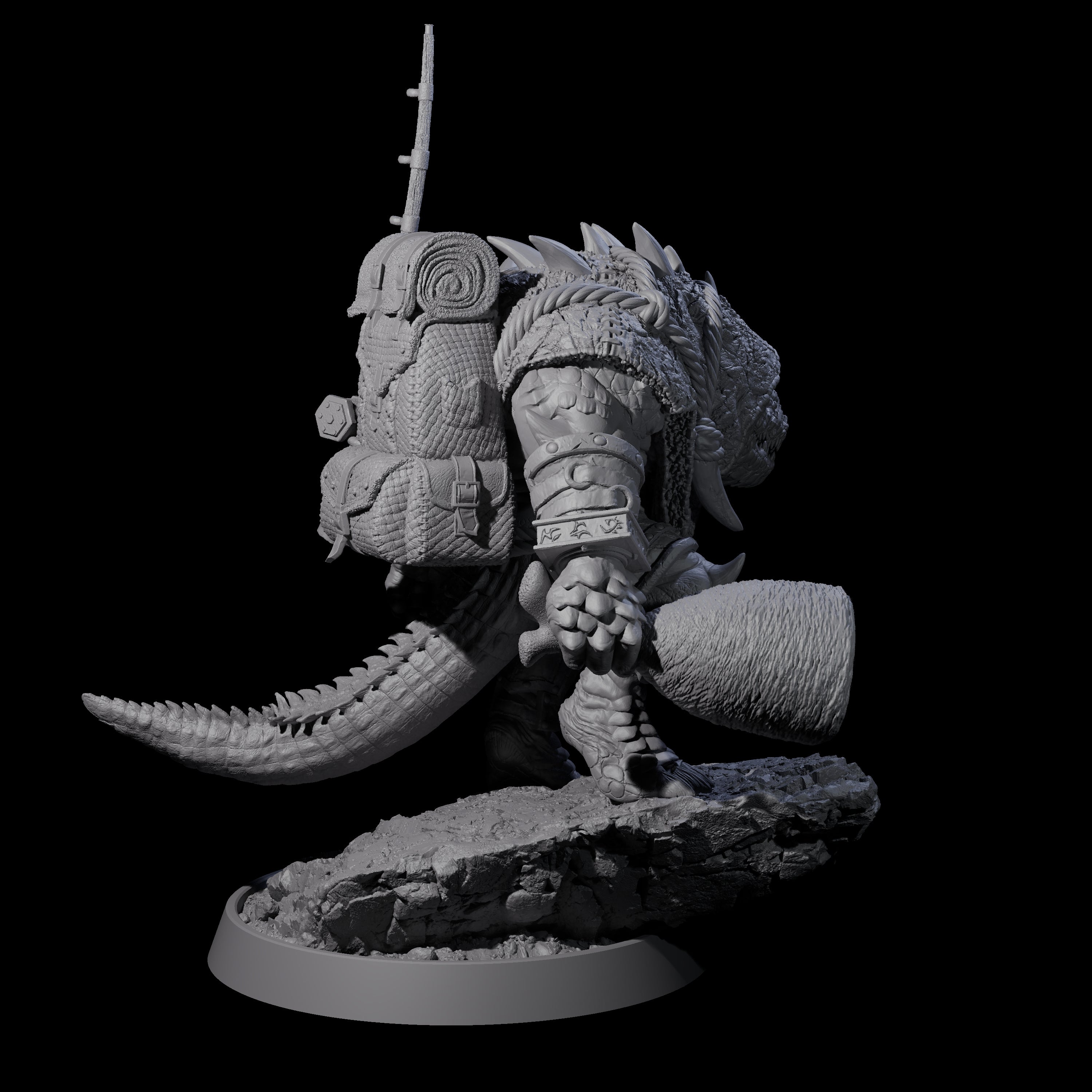 Aggressive Crocodilian Lizardfolk G Miniature for Dungeons and Dragons, Pathfinder or other TTRPGs