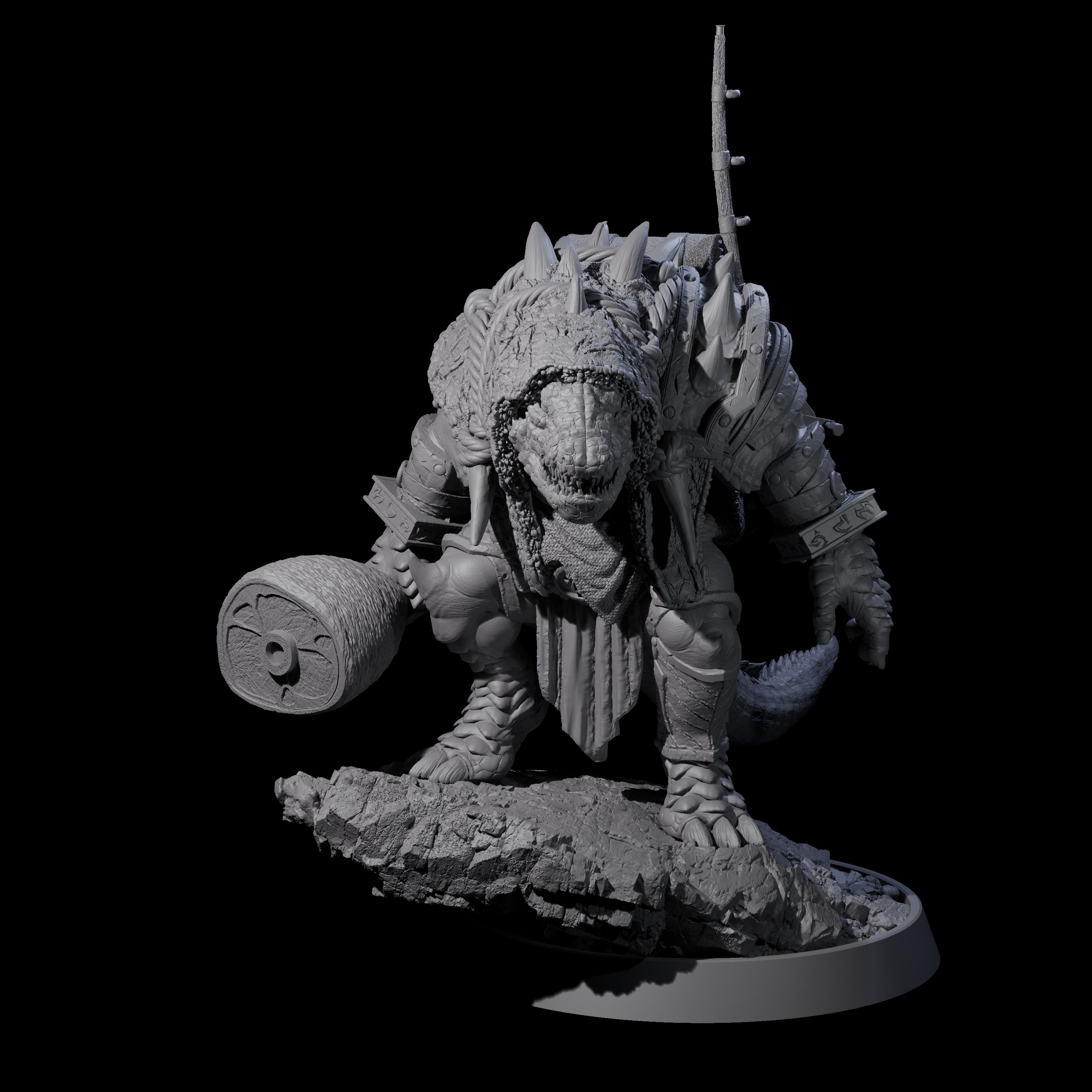 Aggressive Crocodilian Lizardfolk G Miniature for Dungeons and Dragons, Pathfinder or other TTRPGs