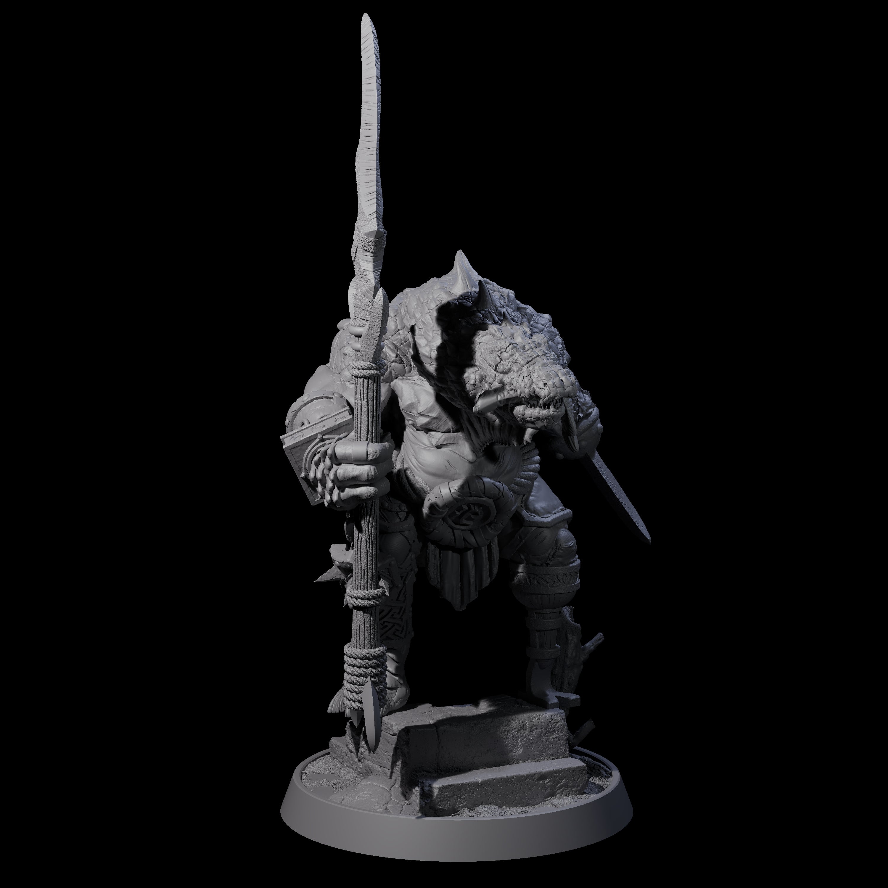 Aggressive Crocodilian Lizardfolk H Miniature for Dungeons and Dragons, Pathfinder or other TTRPGs