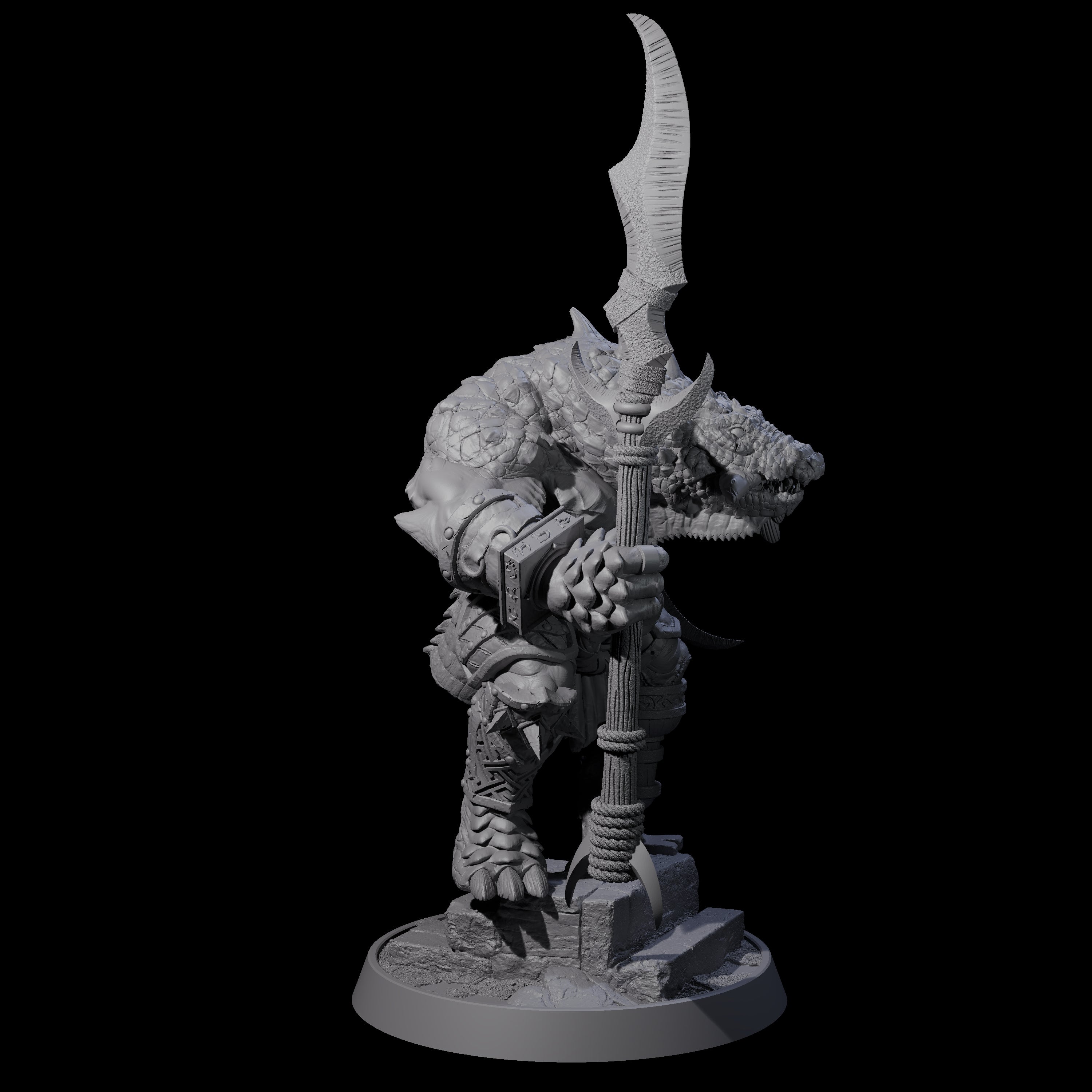 Aggressive Crocodilian Lizardfolk H Miniature for Dungeons and Dragons, Pathfinder or other TTRPGs