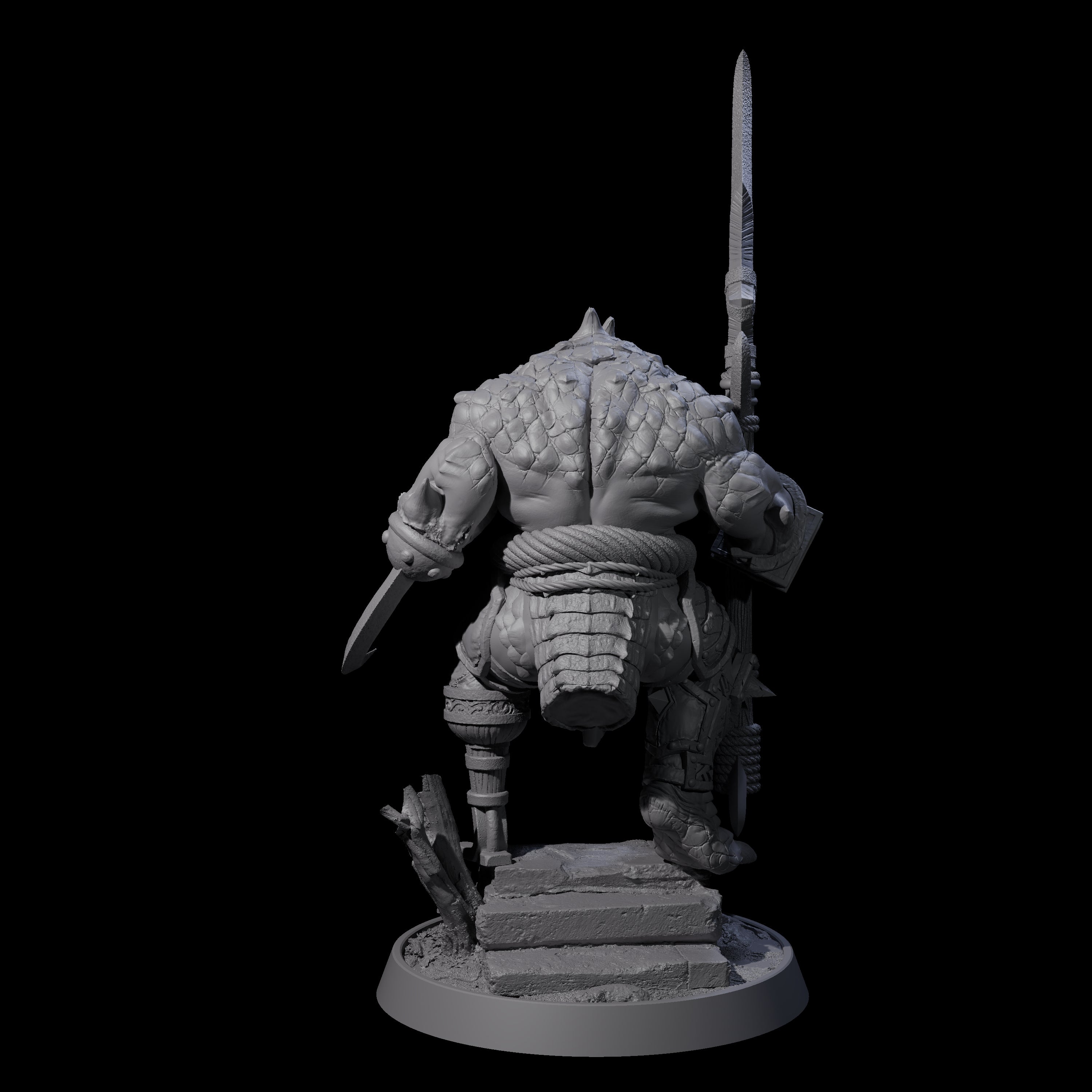 Aggressive Crocodilian Lizardfolk H Miniature for Dungeons and Dragons, Pathfinder or other TTRPGs