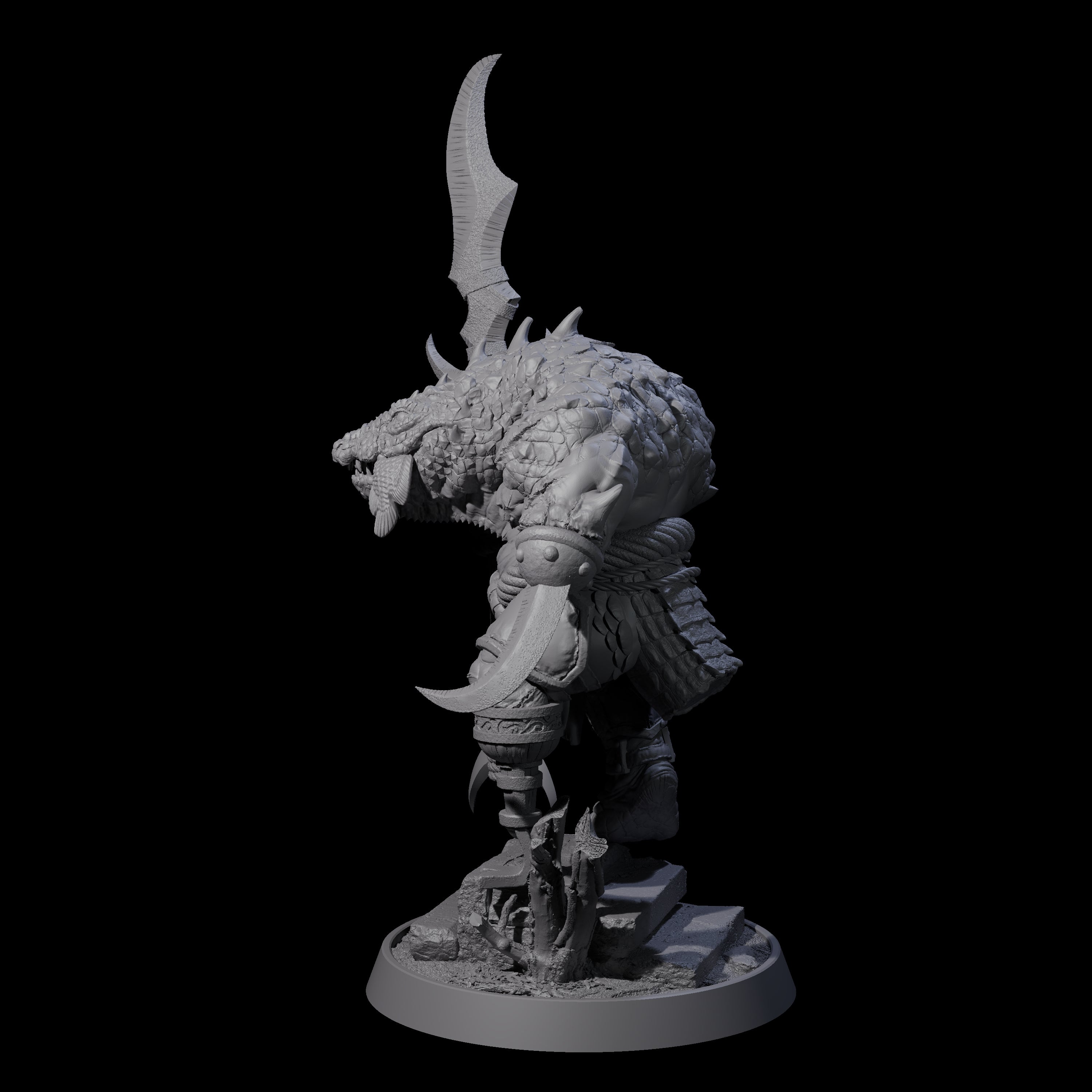 Aggressive Crocodilian Lizardfolk H Miniature for Dungeons and Dragons, Pathfinder or other TTRPGs