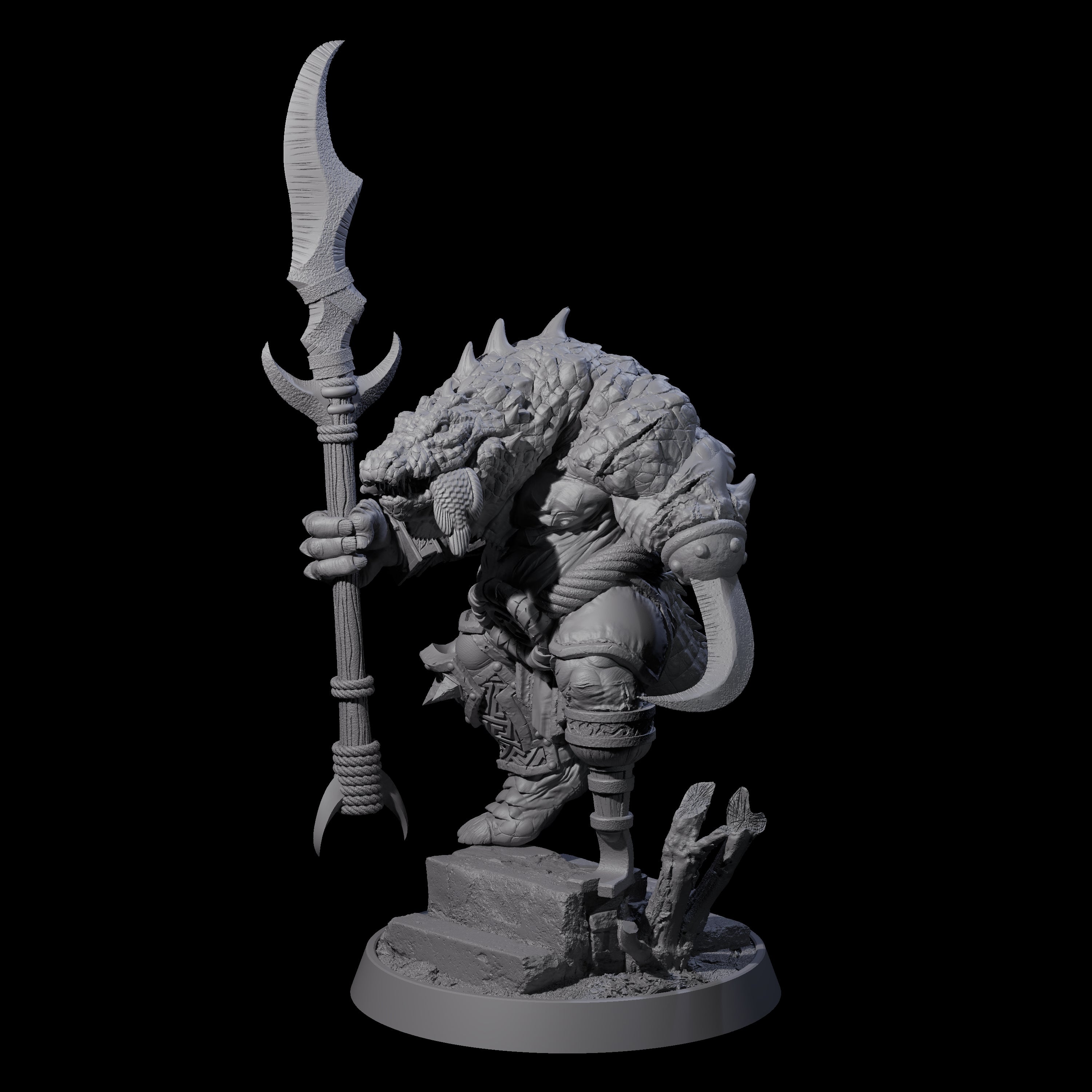 Aggressive Crocodilian Lizardfolk H Miniature for Dungeons and Dragons, Pathfinder or other TTRPGs