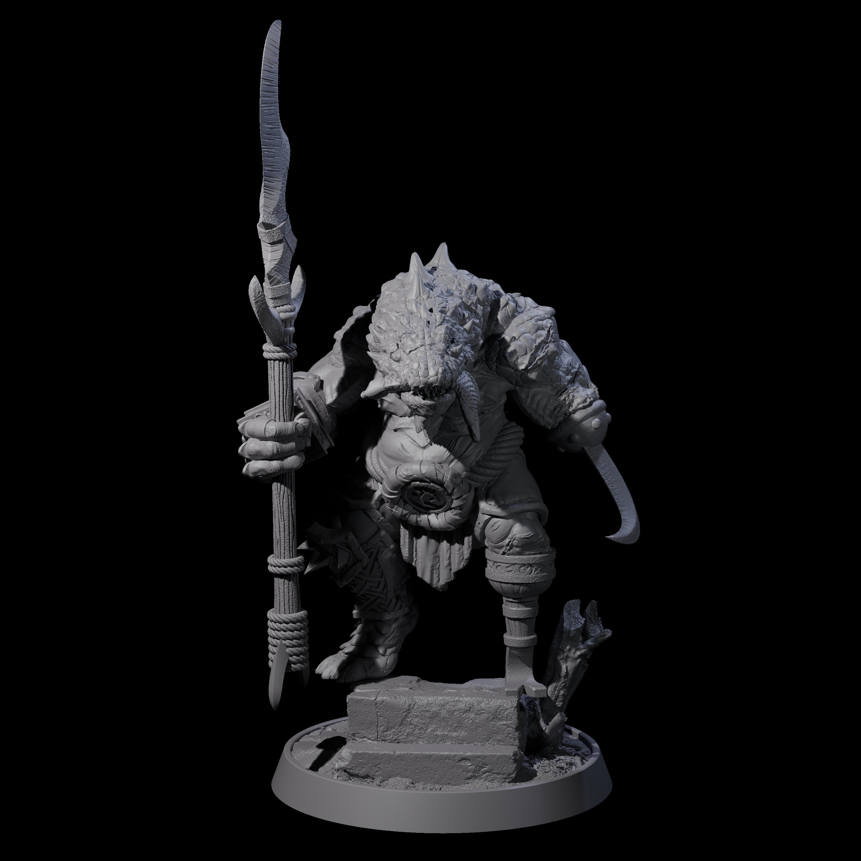 Aggressive Crocodilian Lizardfolk H Miniature for Dungeons and Dragons, Pathfinder or other TTRPGs