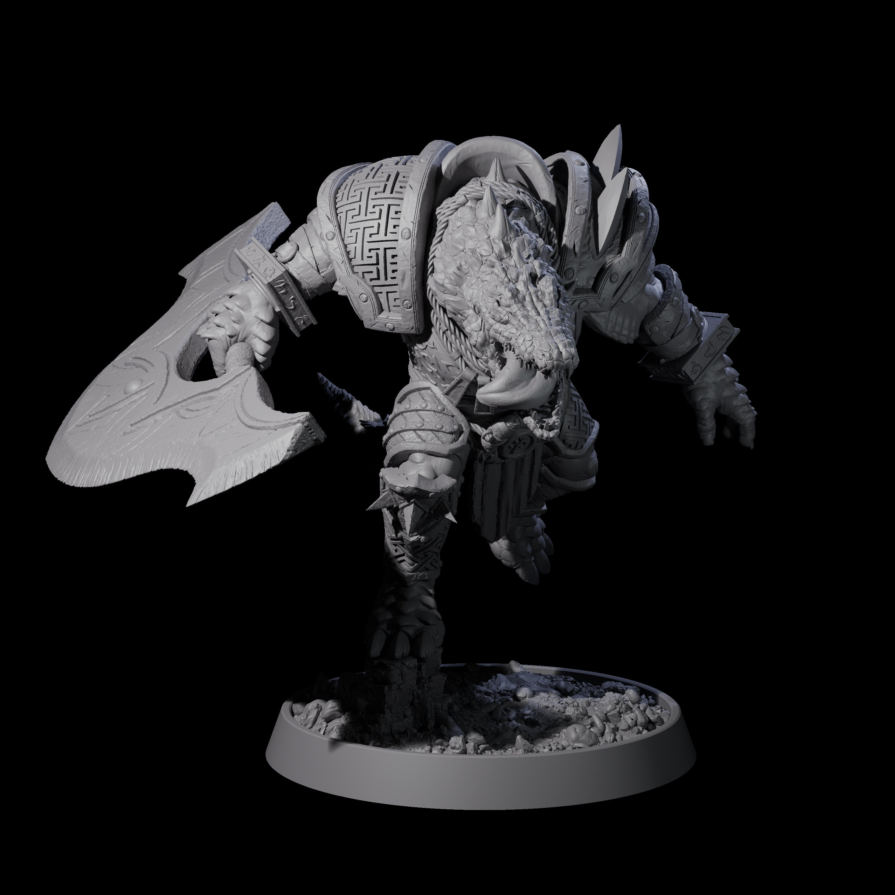 Aggressive Crocodilian Lizardfolk I Miniature for Dungeons and Dragons, Pathfinder or other TTRPGs