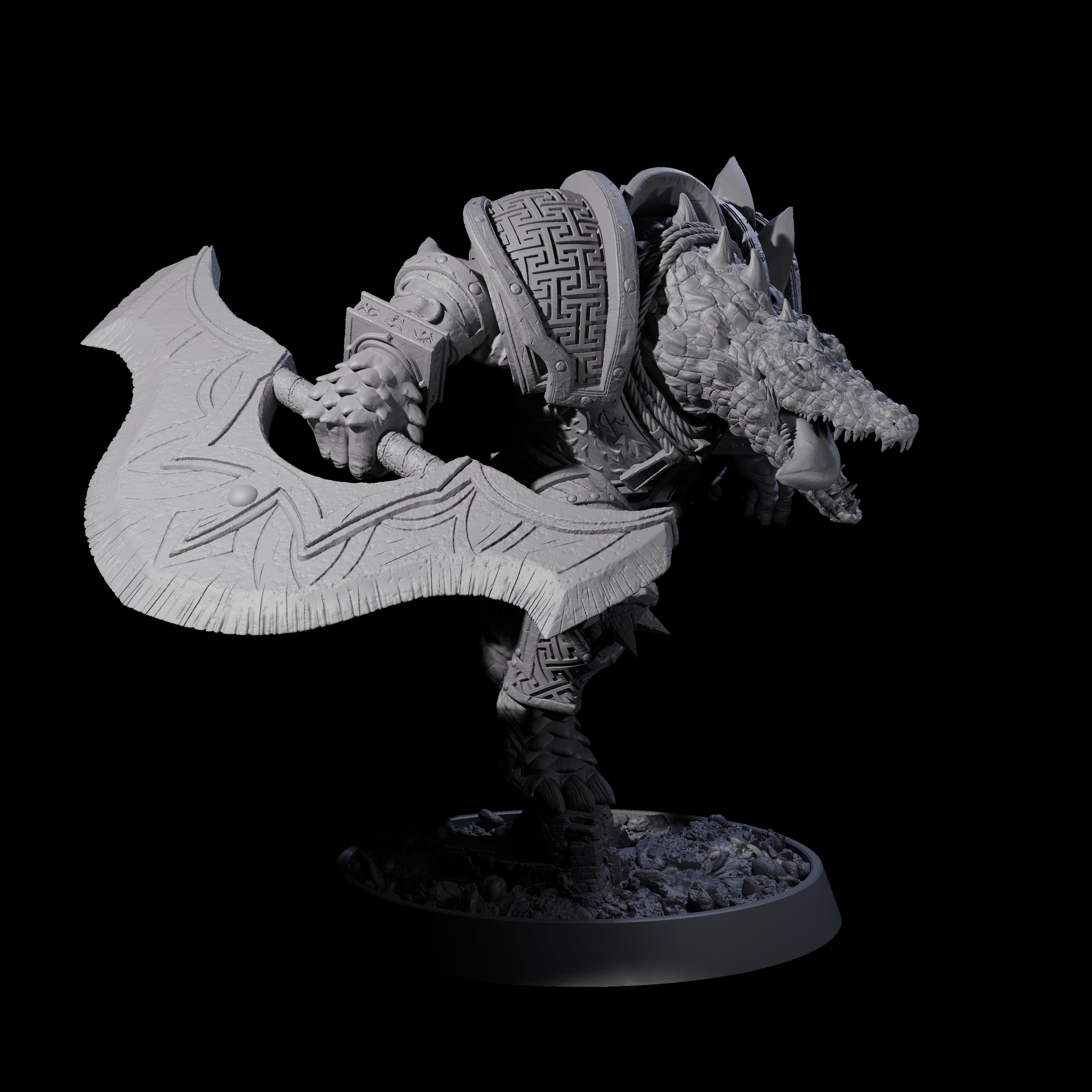 Aggressive Crocodilian Lizardfolk I Miniature for Dungeons and Dragons, Pathfinder or other TTRPGs