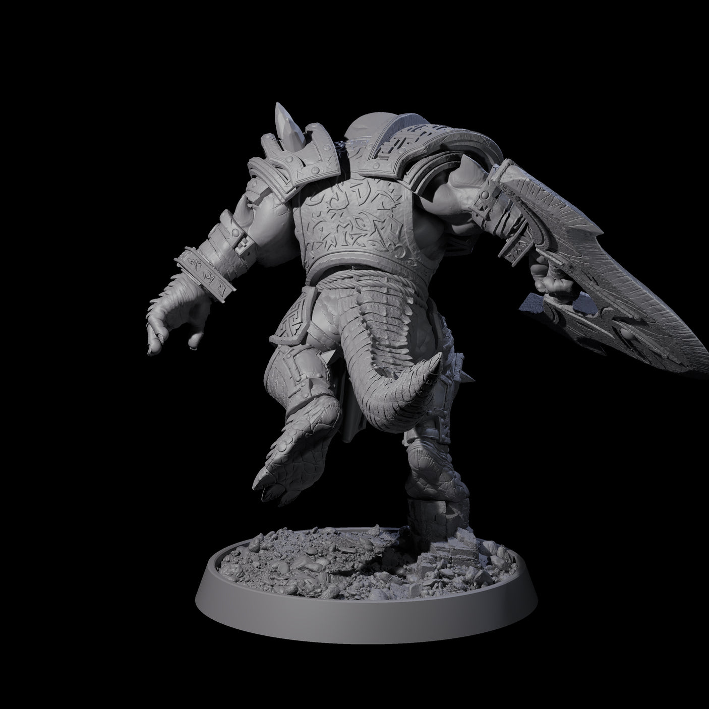 Aggressive Crocodilian Lizardfolk I Miniature for Dungeons and Dragons, Pathfinder or other TTRPGs