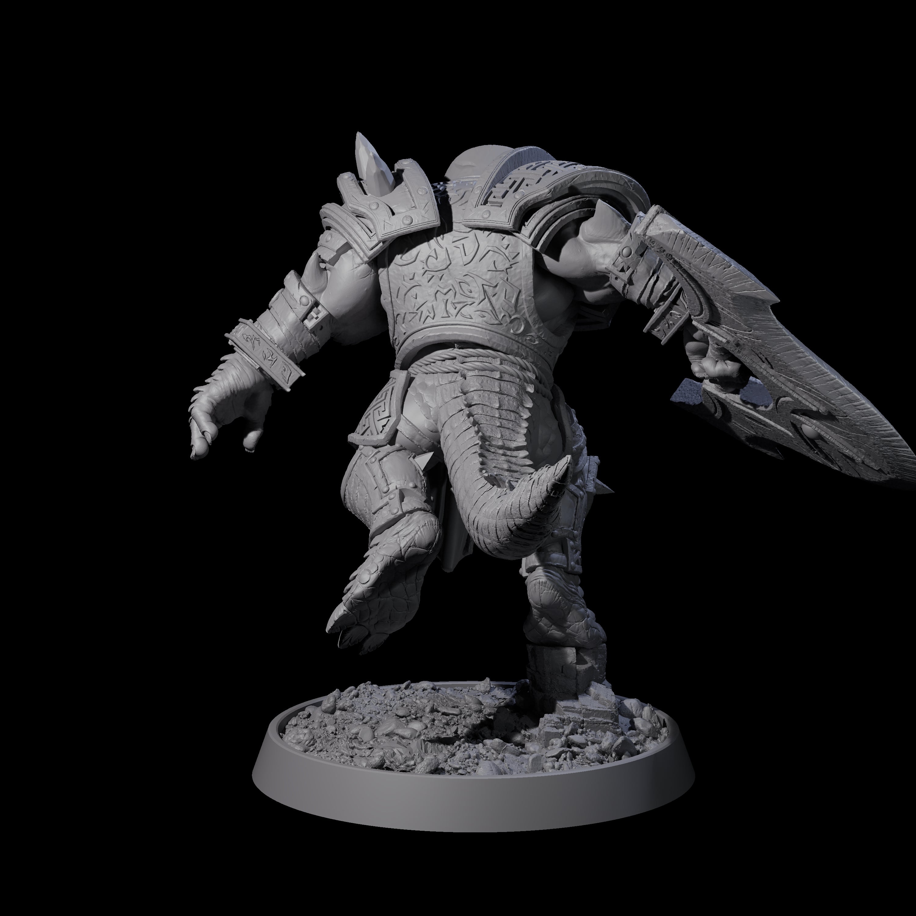 Aggressive Crocodilian Lizardfolk I Miniature for Dungeons and Dragons, Pathfinder or other TTRPGs