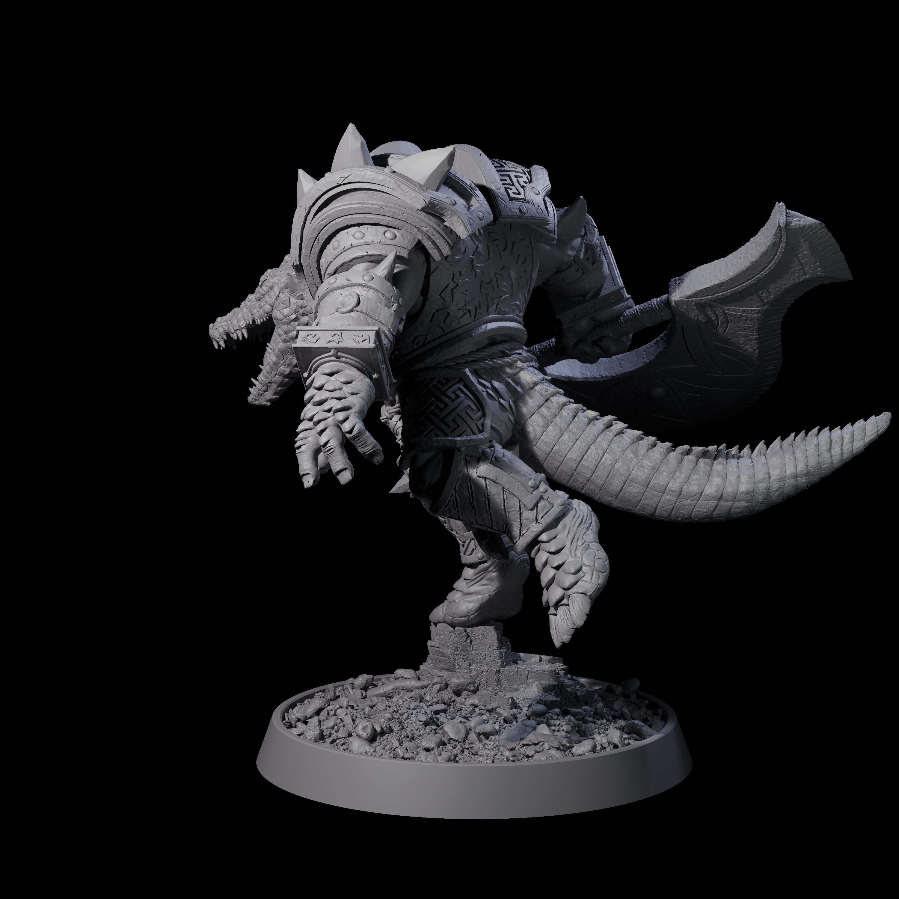 Aggressive Crocodilian Lizardfolk I Miniature for Dungeons and Dragons, Pathfinder or other TTRPGs