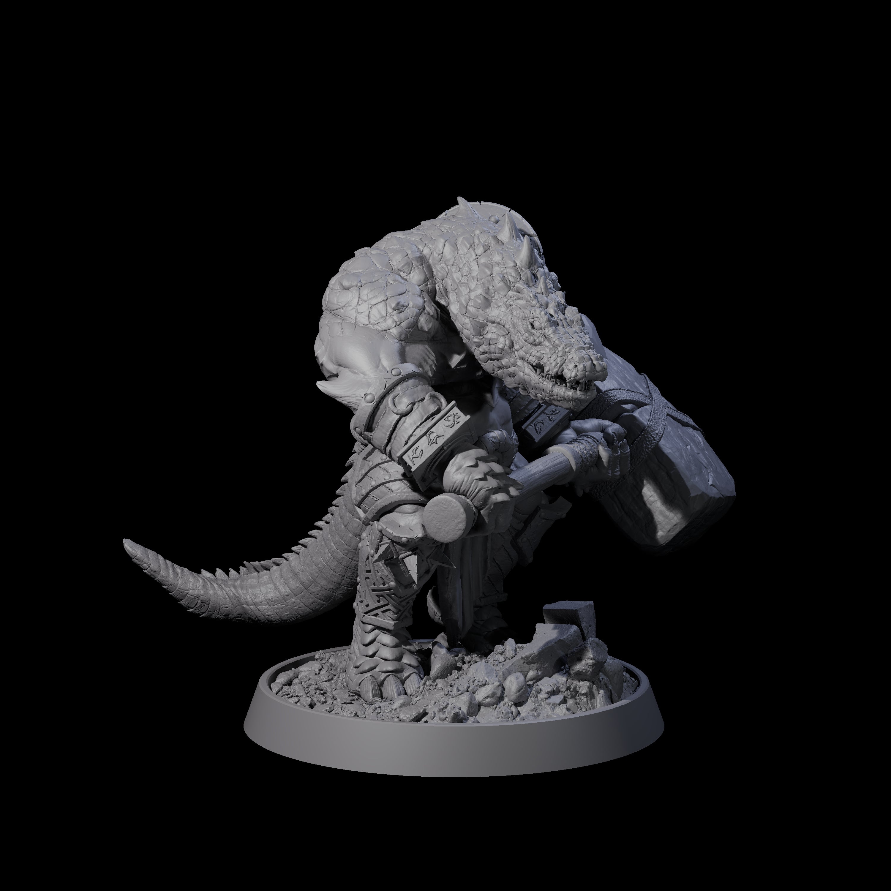 Aggressive Crocodilian Lizardfolk J Miniature for Dungeons and Dragons, Pathfinder or other TTRPGs