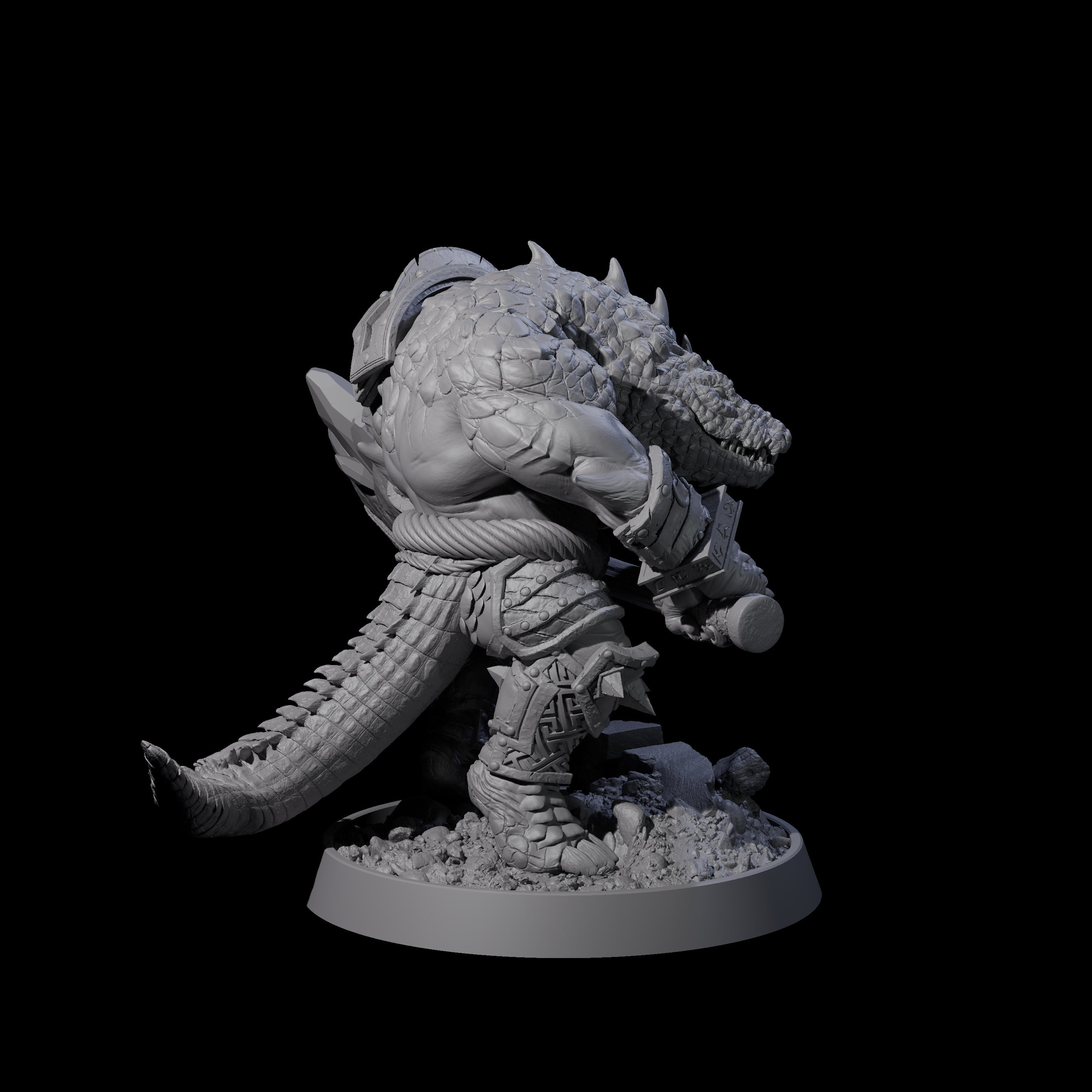 Aggressive Crocodilian Lizardfolk J Miniature for Dungeons and Dragons, Pathfinder or other TTRPGs