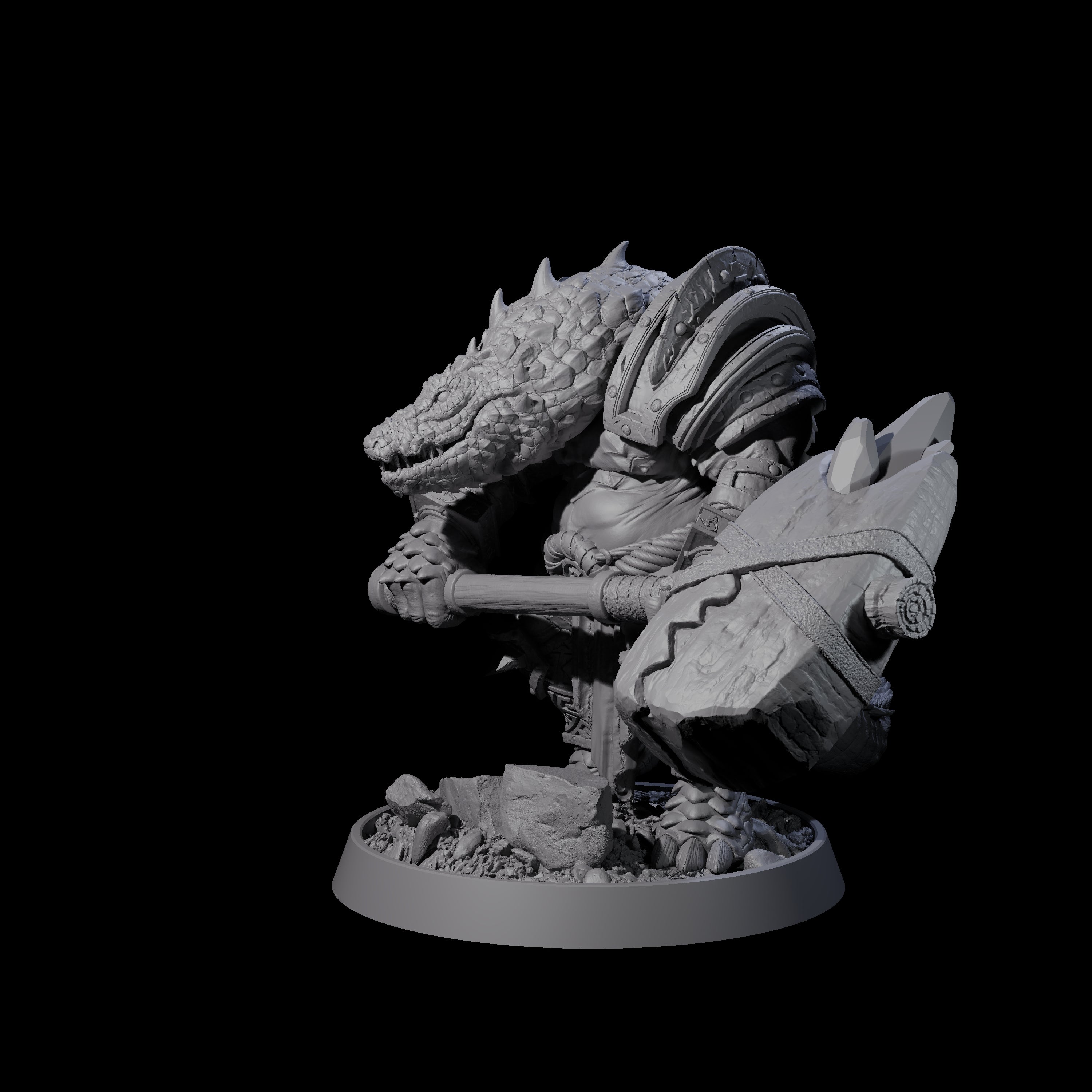 Aggressive Crocodilian Lizardfolk J Miniature for Dungeons and Dragons, Pathfinder or other TTRPGs