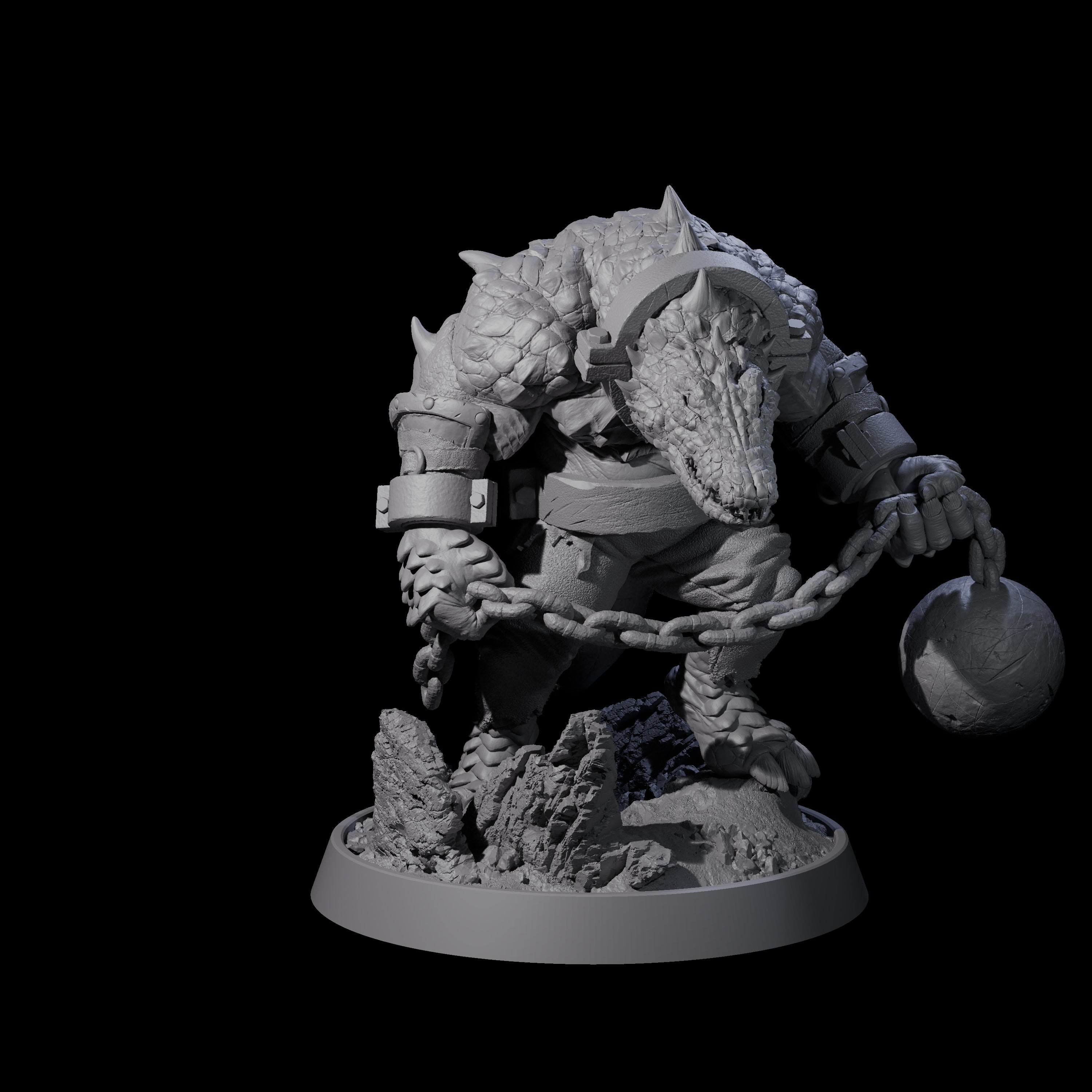 Aggressive Crocodilian Lizardfolk K Miniature for Dungeons and Dragons, Pathfinder or other TTRPGs