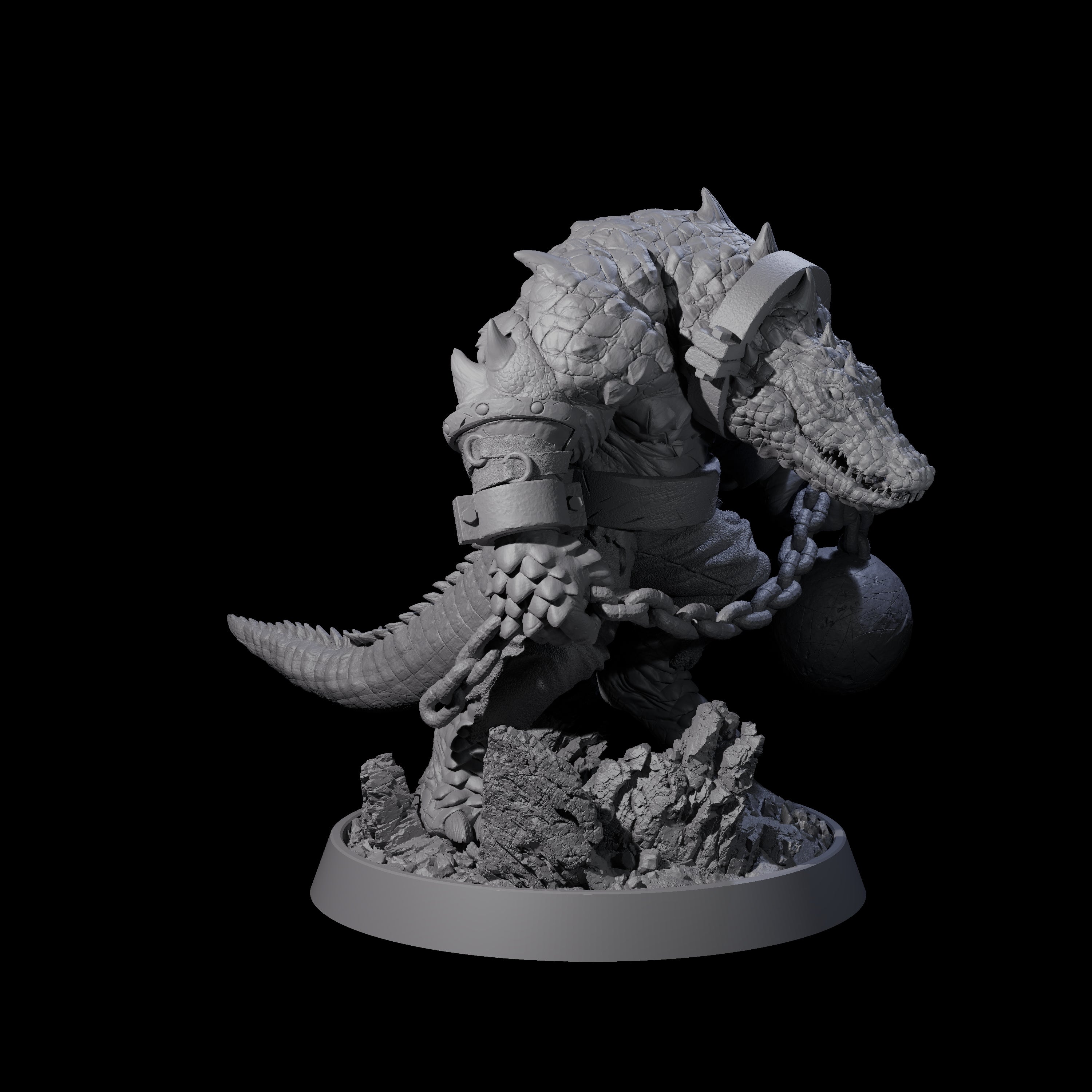 Aggressive Crocodilian Lizardfolk K Miniature for Dungeons and Dragons, Pathfinder or other TTRPGs