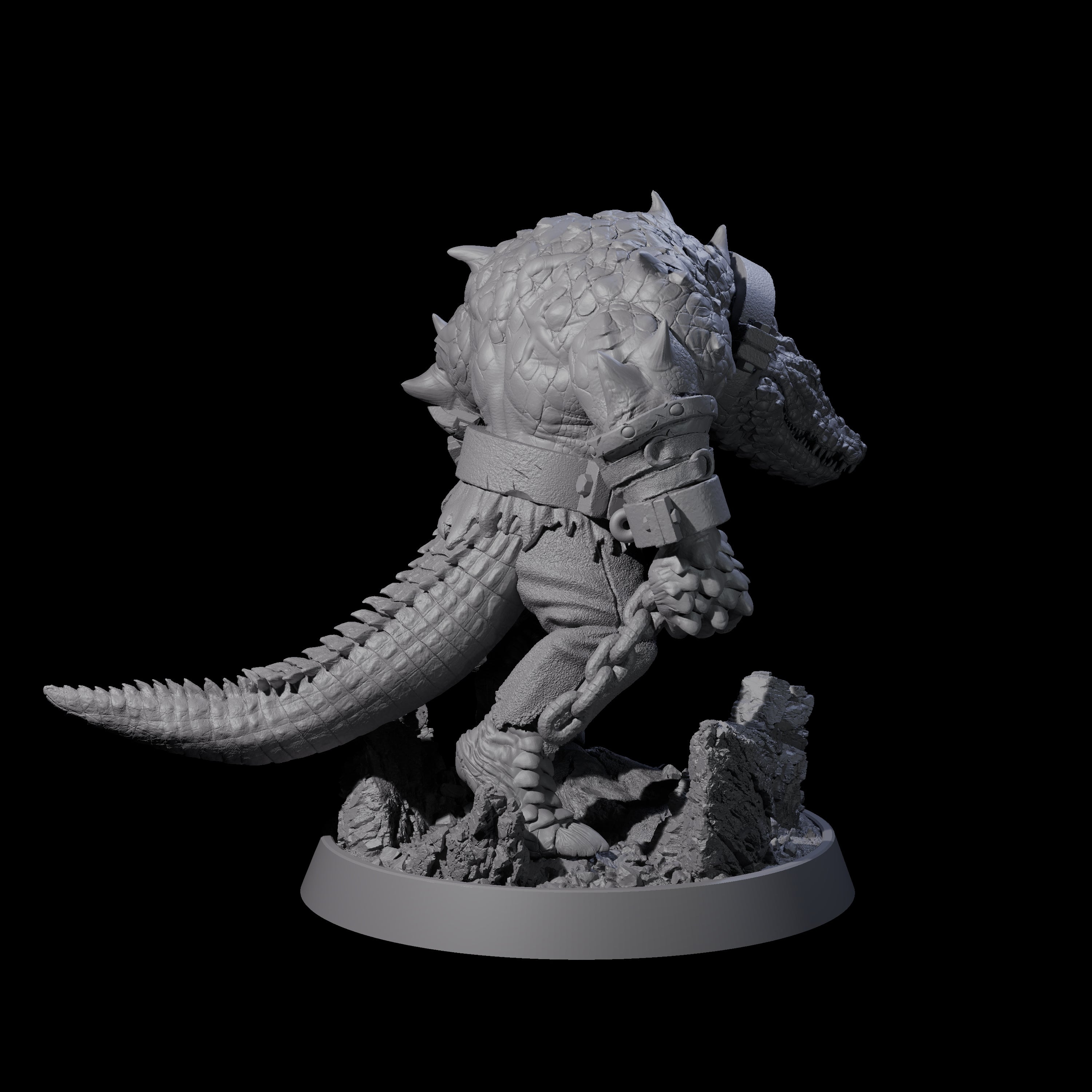 Aggressive Crocodilian Lizardfolk K Miniature for Dungeons and Dragons, Pathfinder or other TTRPGs