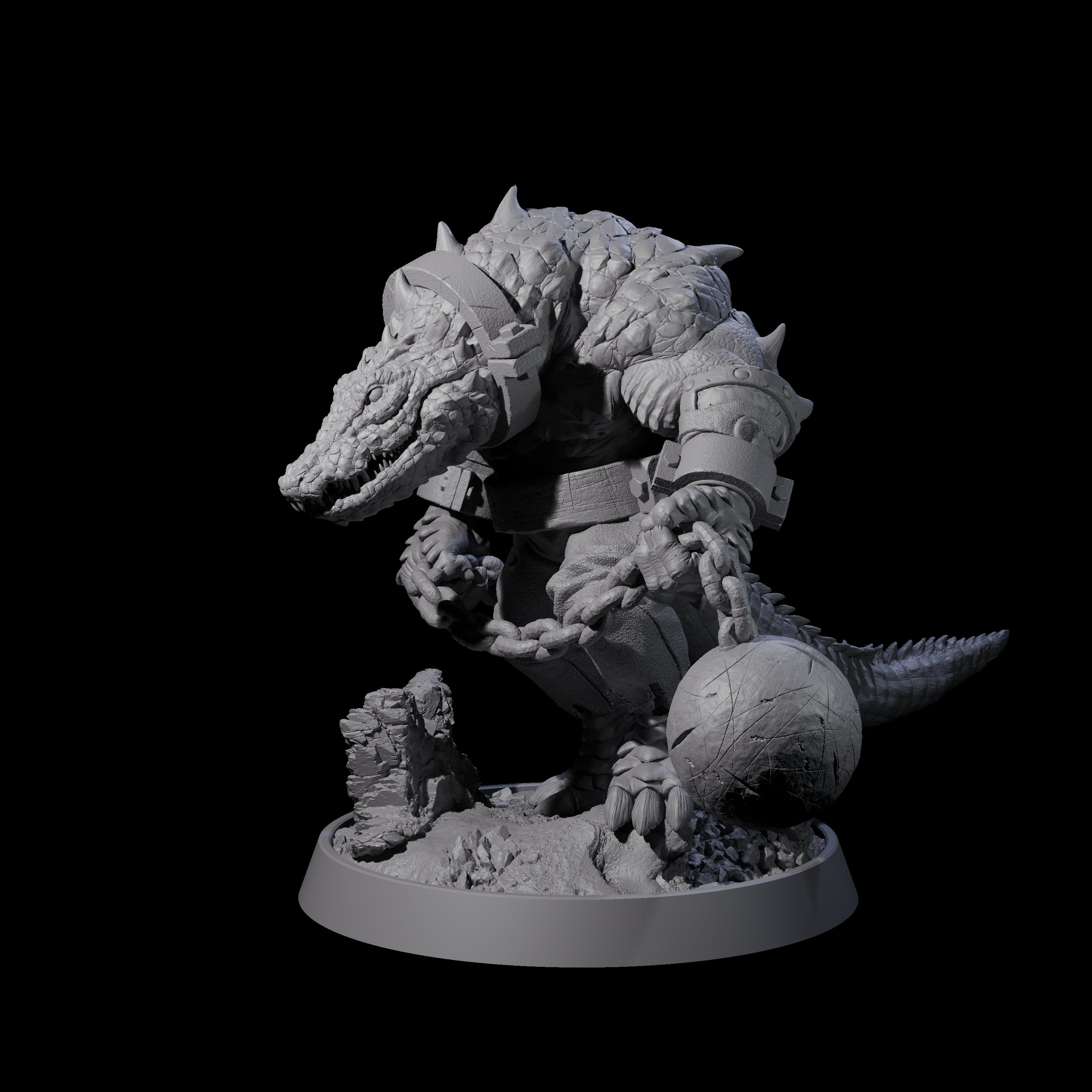 Aggressive Crocodilian Lizardfolk K Miniature for Dungeons and Dragons, Pathfinder or other TTRPGs