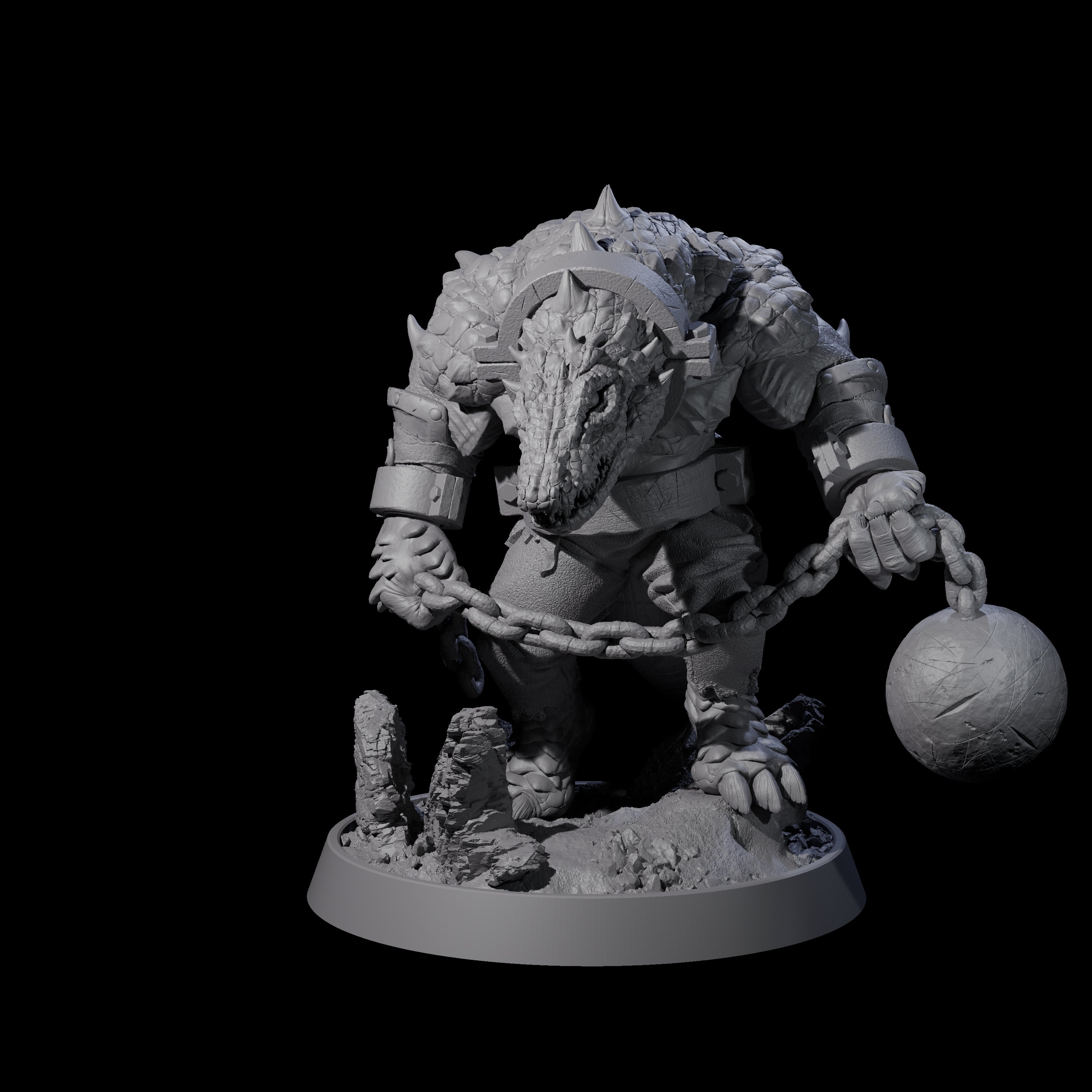 Aggressive Crocodilian Lizardfolk K Miniature for Dungeons and Dragons, Pathfinder or other TTRPGs
