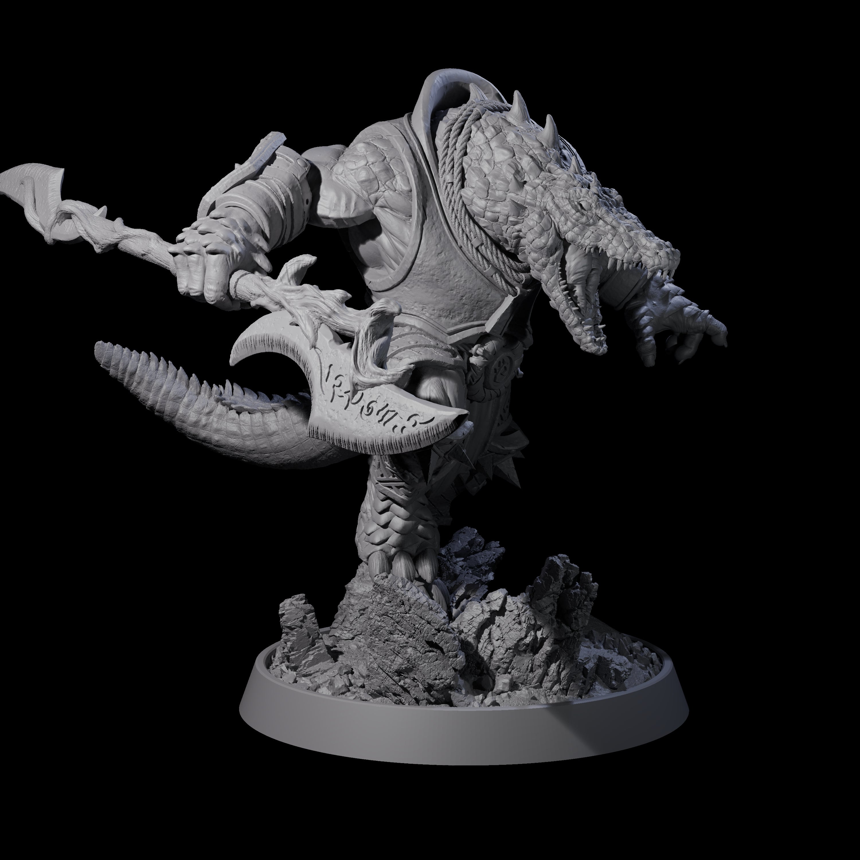 Aggressive Crocodilian Lizardfolk L Miniature for Dungeons and Dragons, Pathfinder or other TTRPGs