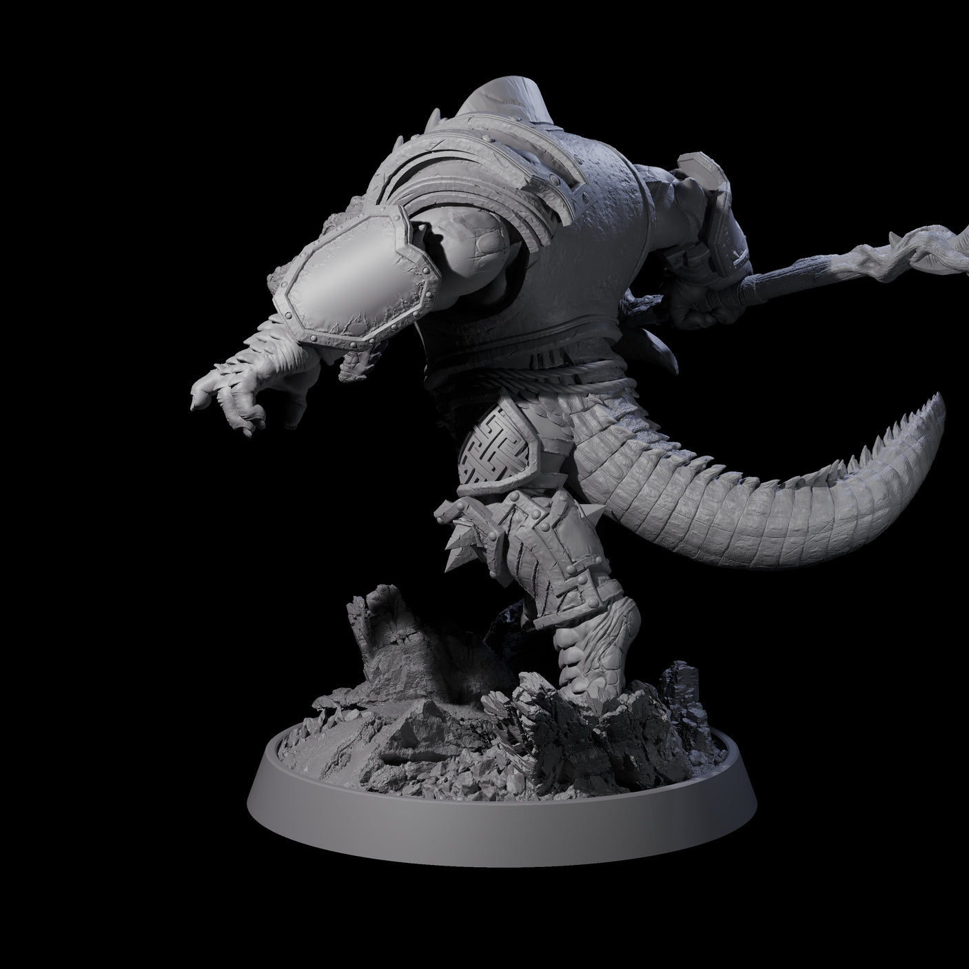 Aggressive Crocodilian Lizardfolk L Miniature for Dungeons and Dragons, Pathfinder or other TTRPGs