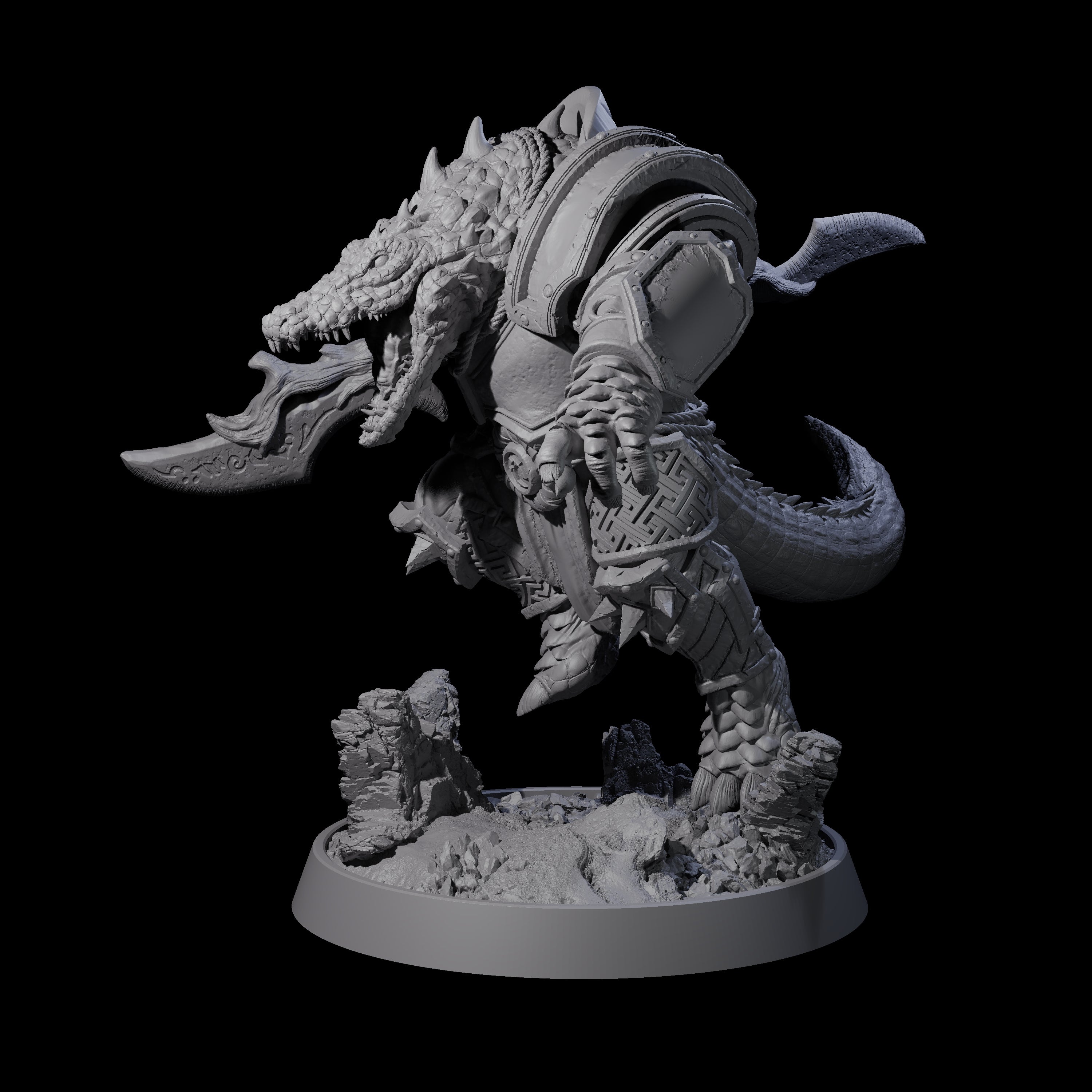 Aggressive Crocodilian Lizardfolk L Miniature for Dungeons and Dragons, Pathfinder or other TTRPGs