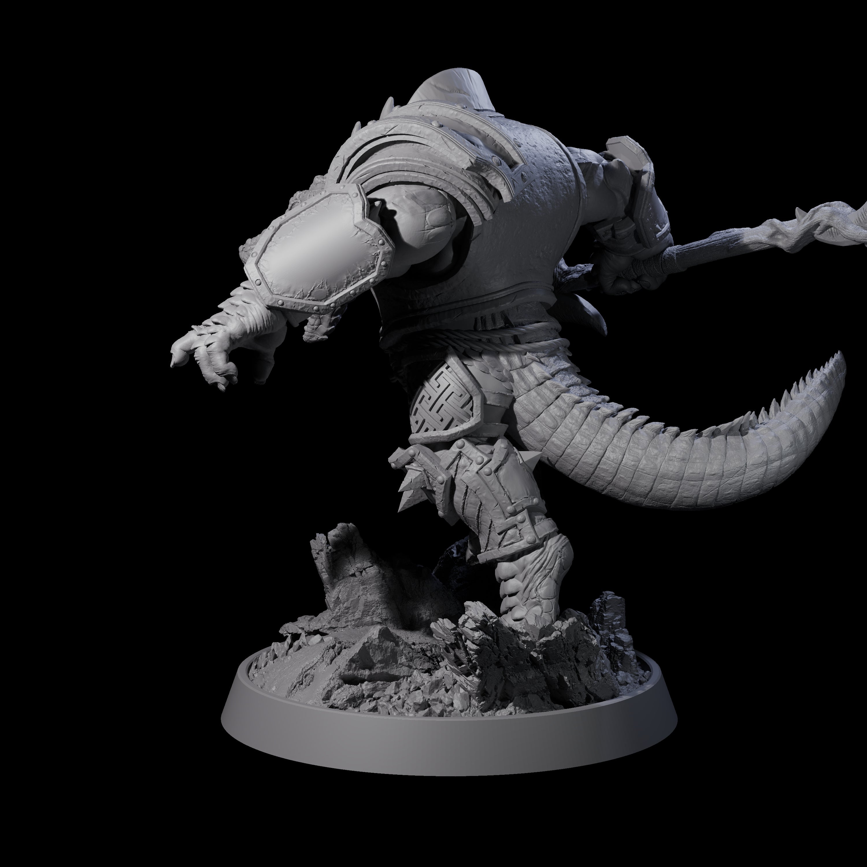 Aggressive Crocodilian Lizardfolk L Miniature for Dungeons and Dragons, Pathfinder or other TTRPGs