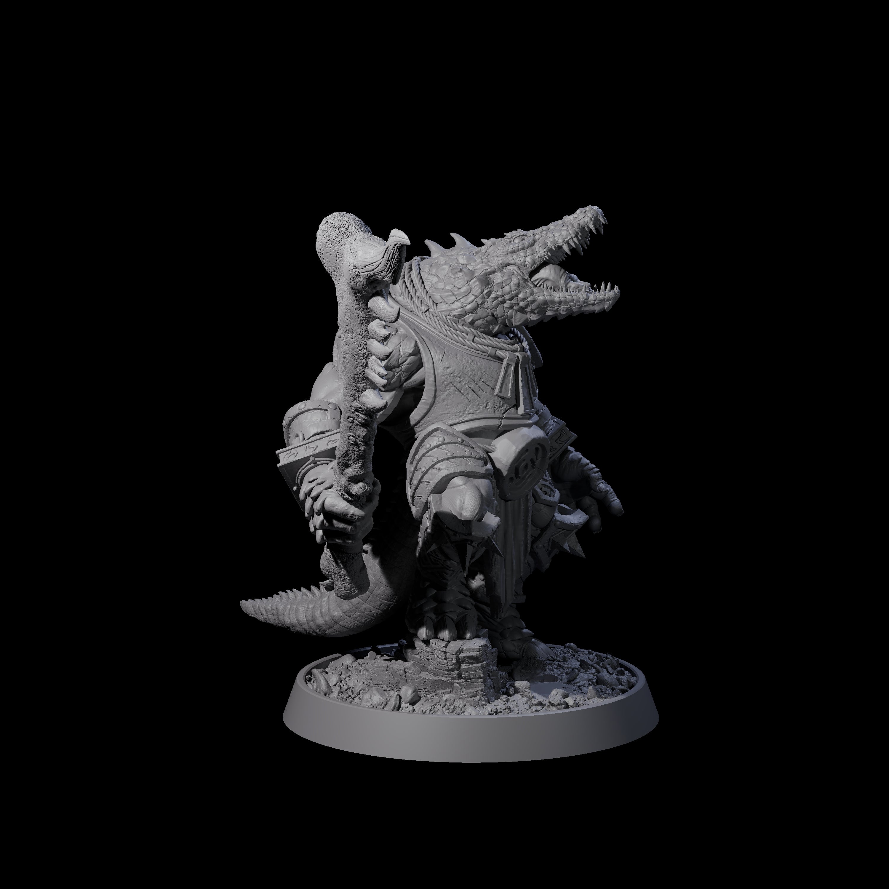 Aggressive Crocodilian Lizardfolk M Miniature for Dungeons and Dragons, Pathfinder or other TTRPGs