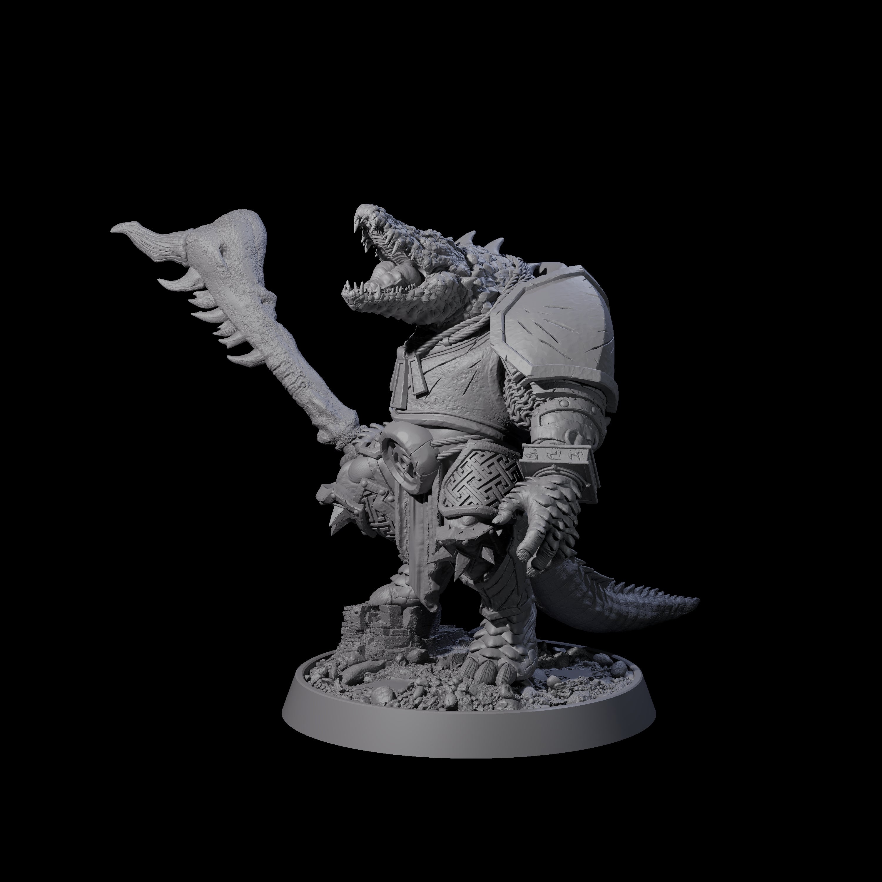 Aggressive Crocodilian Lizardfolk M Miniature for Dungeons and Dragons, Pathfinder or other TTRPGs