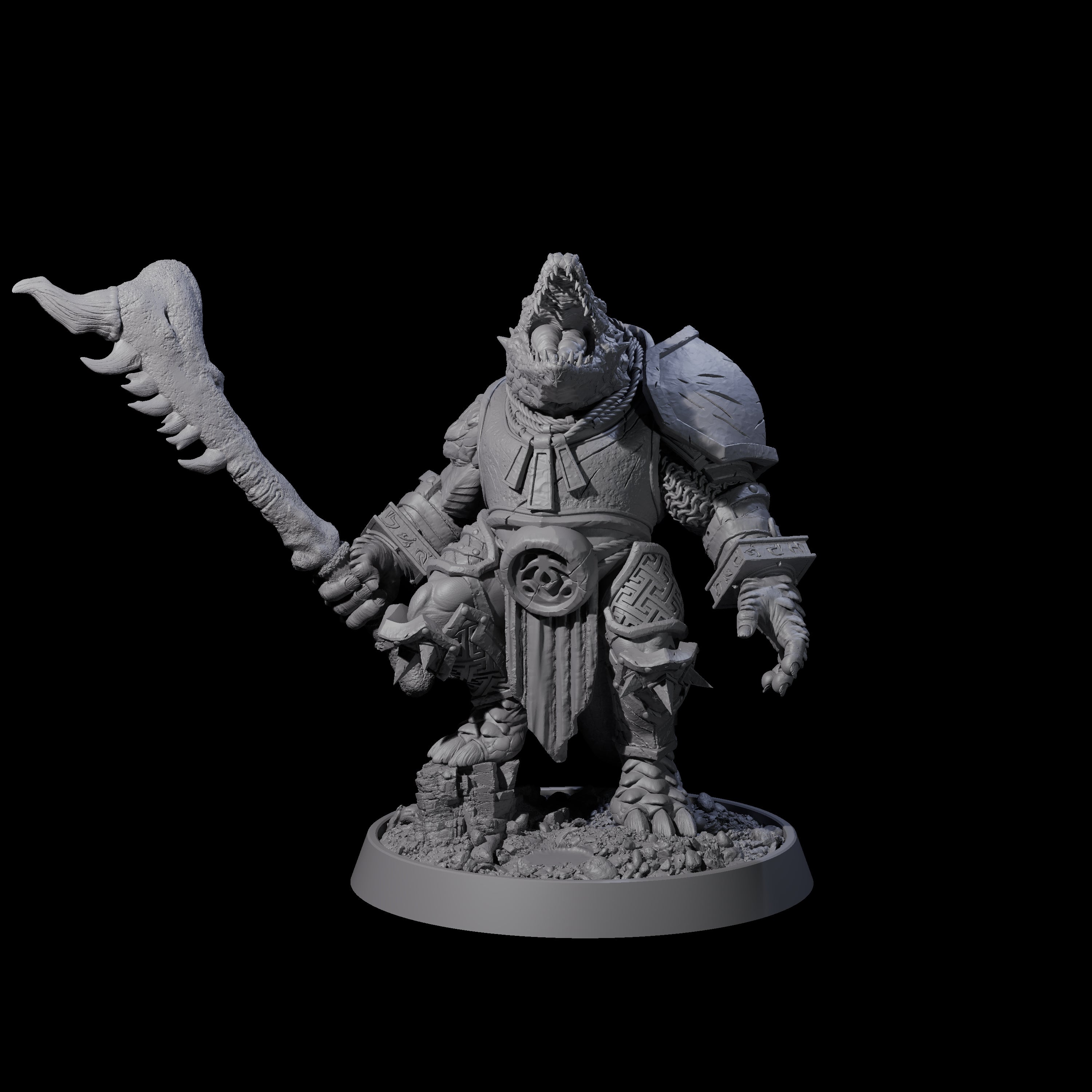 Aggressive Crocodilian Lizardfolk M Miniature for Dungeons and Dragons, Pathfinder or other TTRPGs