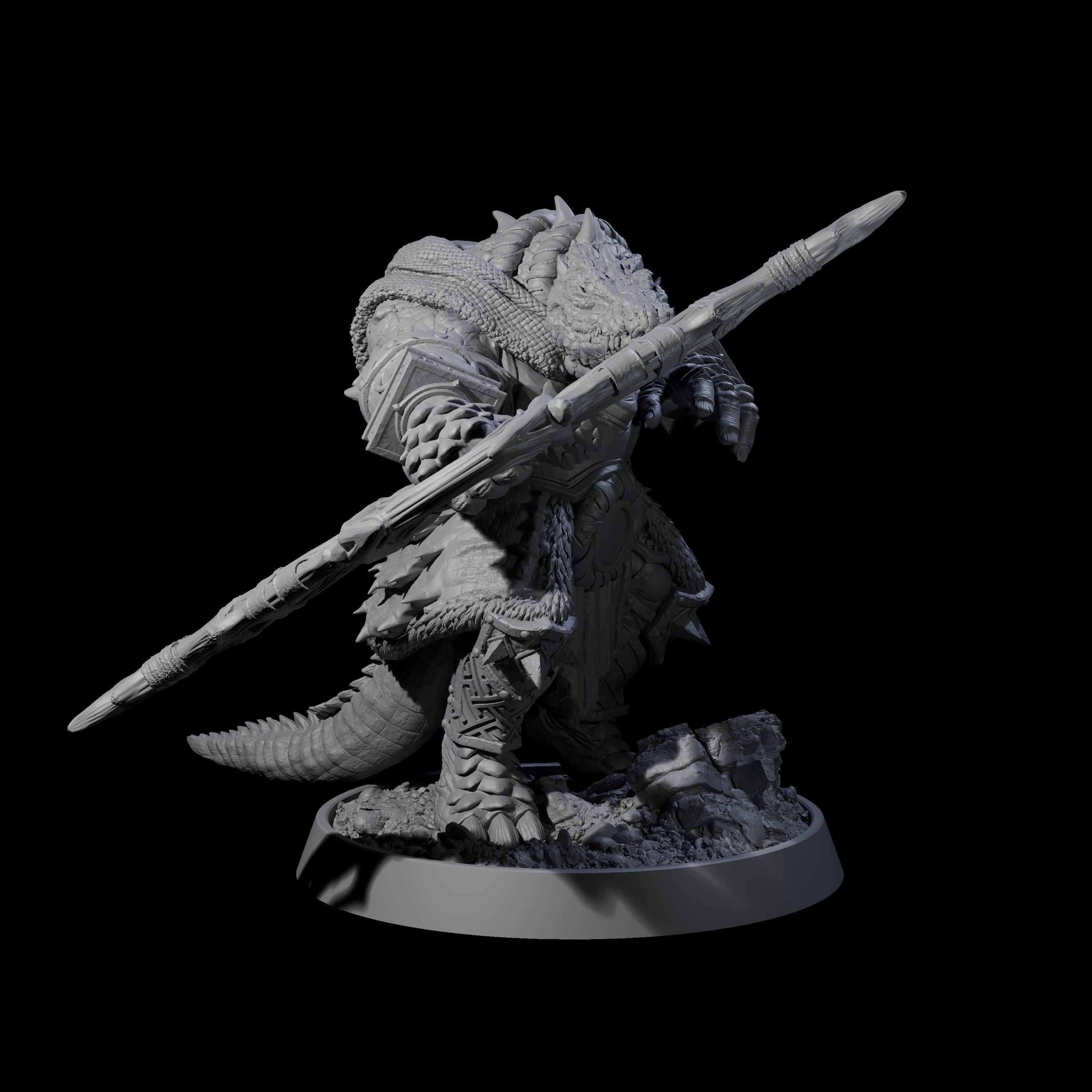 Aggressive Crocodilian Lizardfolk N Miniature for Dungeons and Dragons, Pathfinder or other TTRPGs