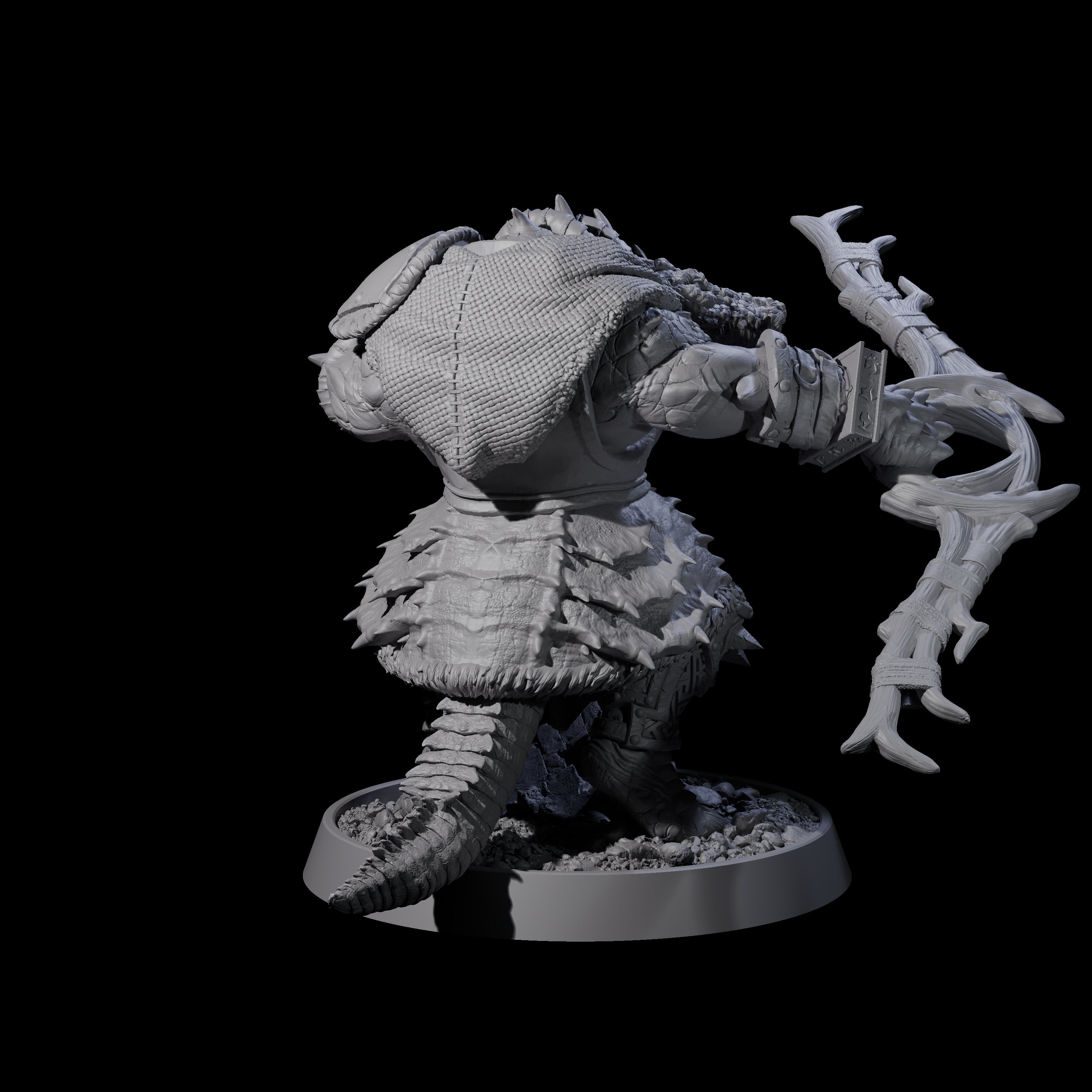 Aggressive Crocodilian Lizardfolk N Miniature for Dungeons and Dragons, Pathfinder or other TTRPGs