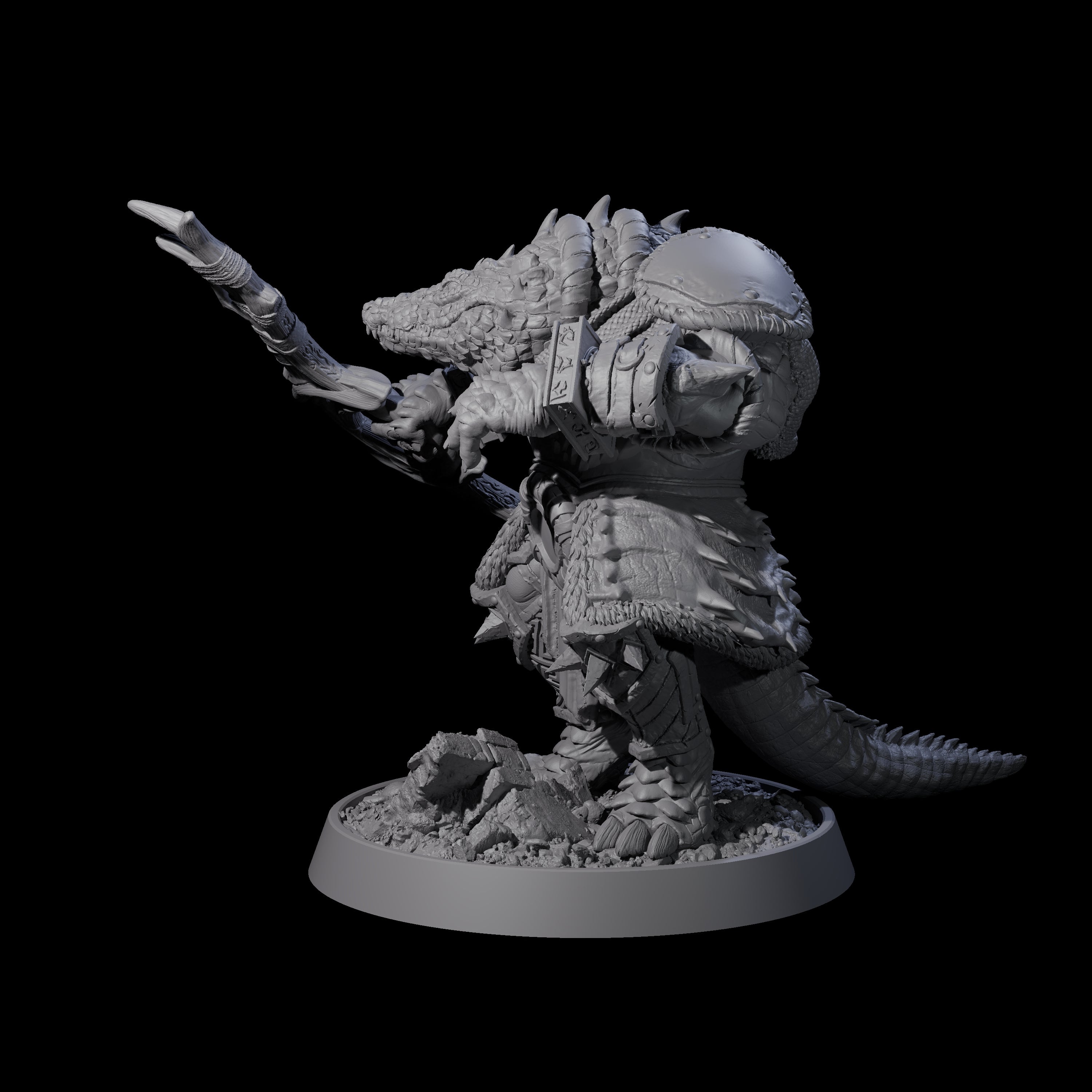 Aggressive Crocodilian Lizardfolk N Miniature for Dungeons and Dragons, Pathfinder or other TTRPGs