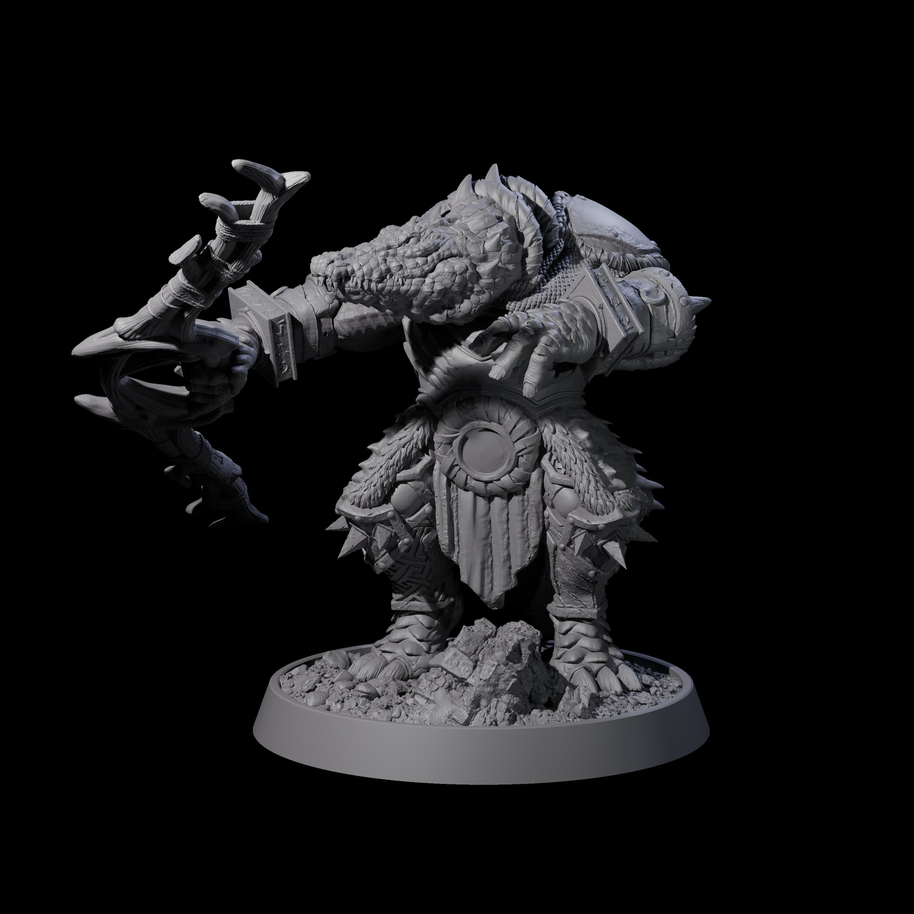 Aggressive Crocodilian Lizardfolk N Miniature for Dungeons and Dragons, Pathfinder or other TTRPGs