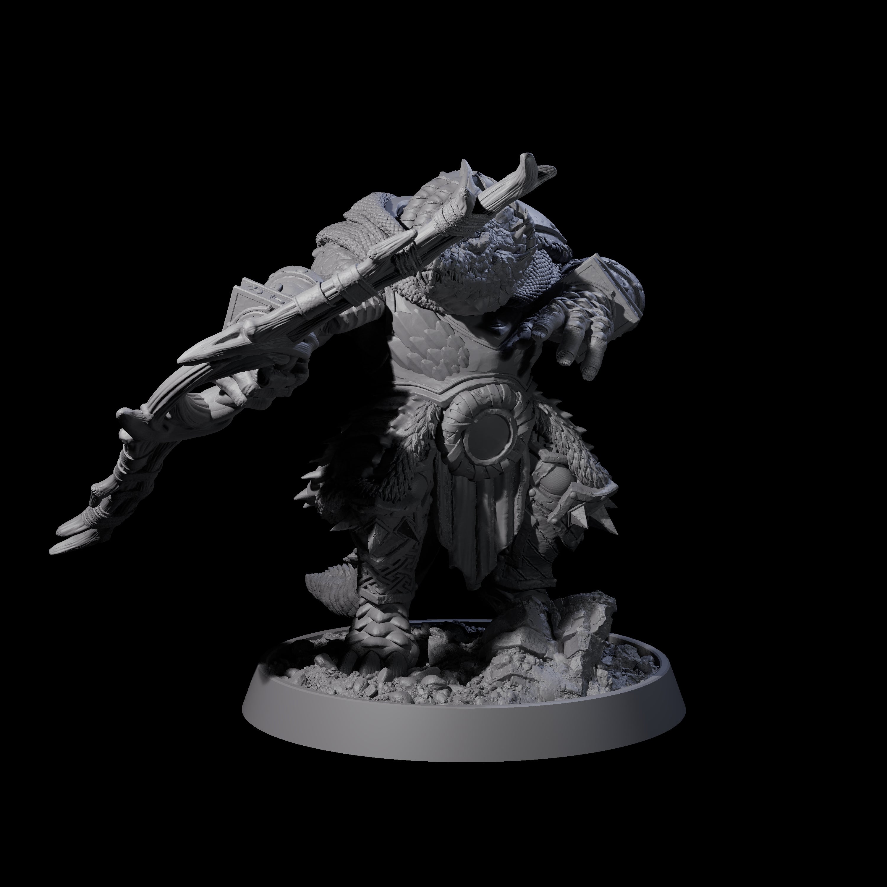 Aggressive Crocodilian Lizardfolk N Miniature for Dungeons and Dragons, Pathfinder or other TTRPGs