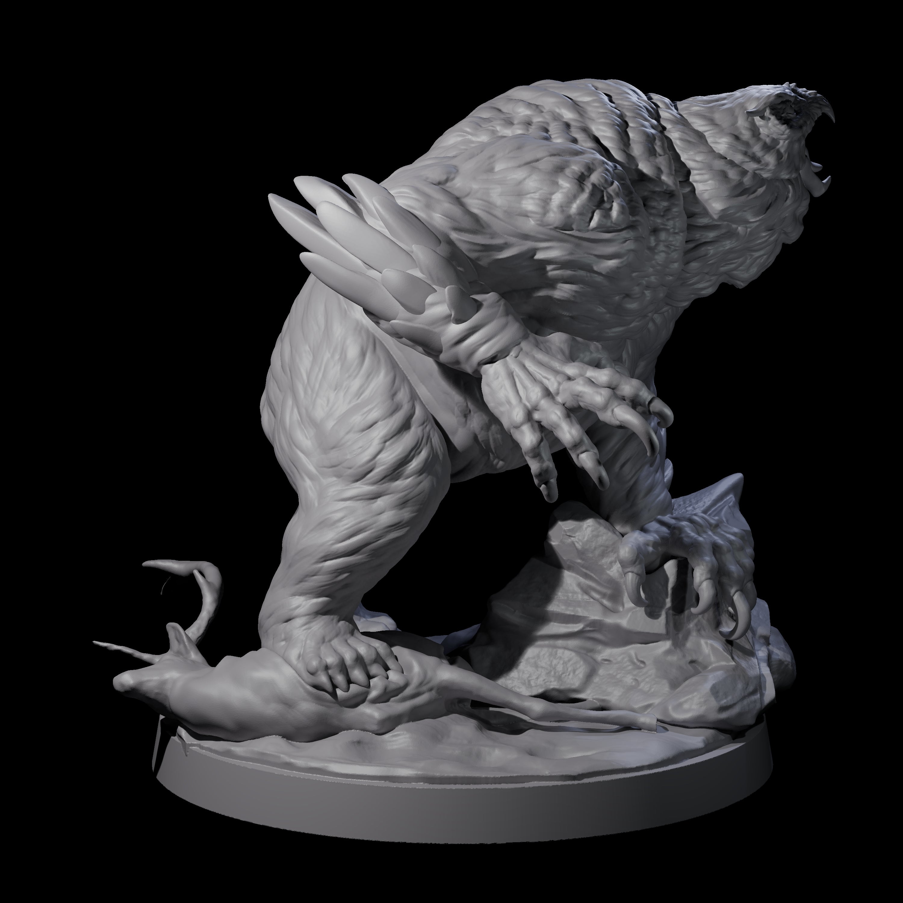 Aggressive Screaching Owlbear Miniature for Dungeons and Dragons, Pathfinder or other TTRPGs